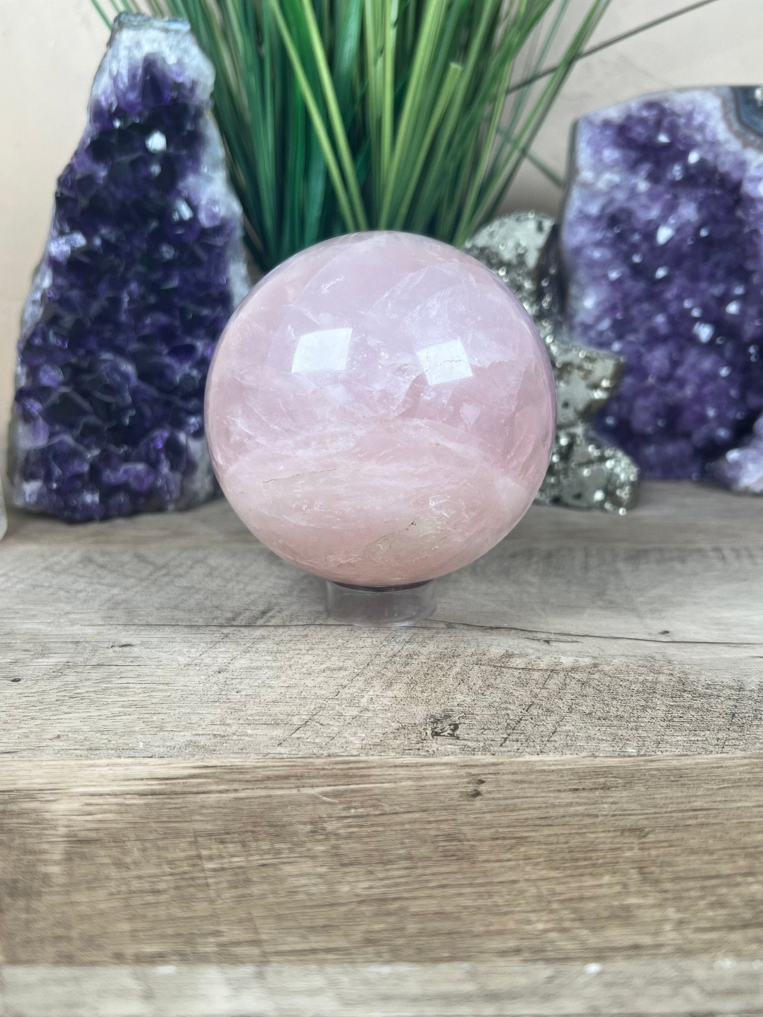 Rose Quartz Sphere 93mm - Purple Door Alchemy