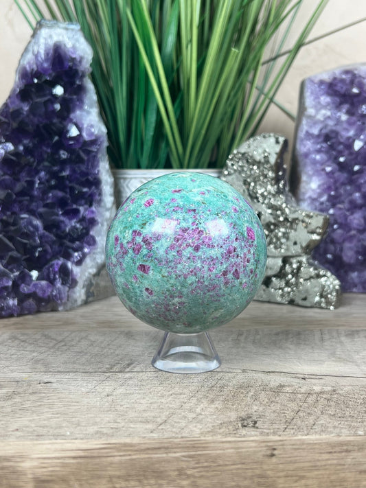 Ruby in Fuchsite Sphere 73mm, 2.9in - Purple Door Alchemy