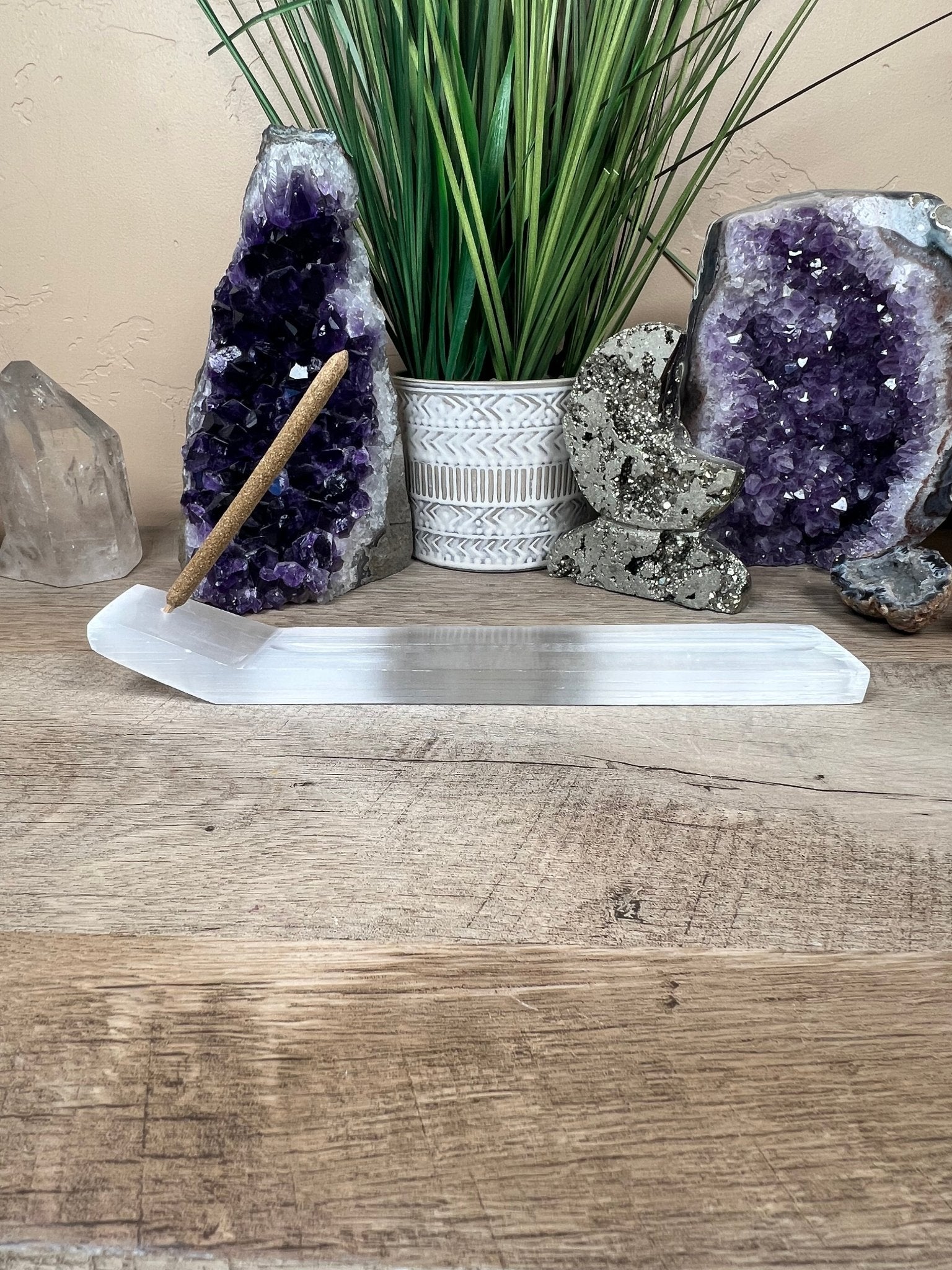 Selenite Incense Holder - Purple Door Alchemy