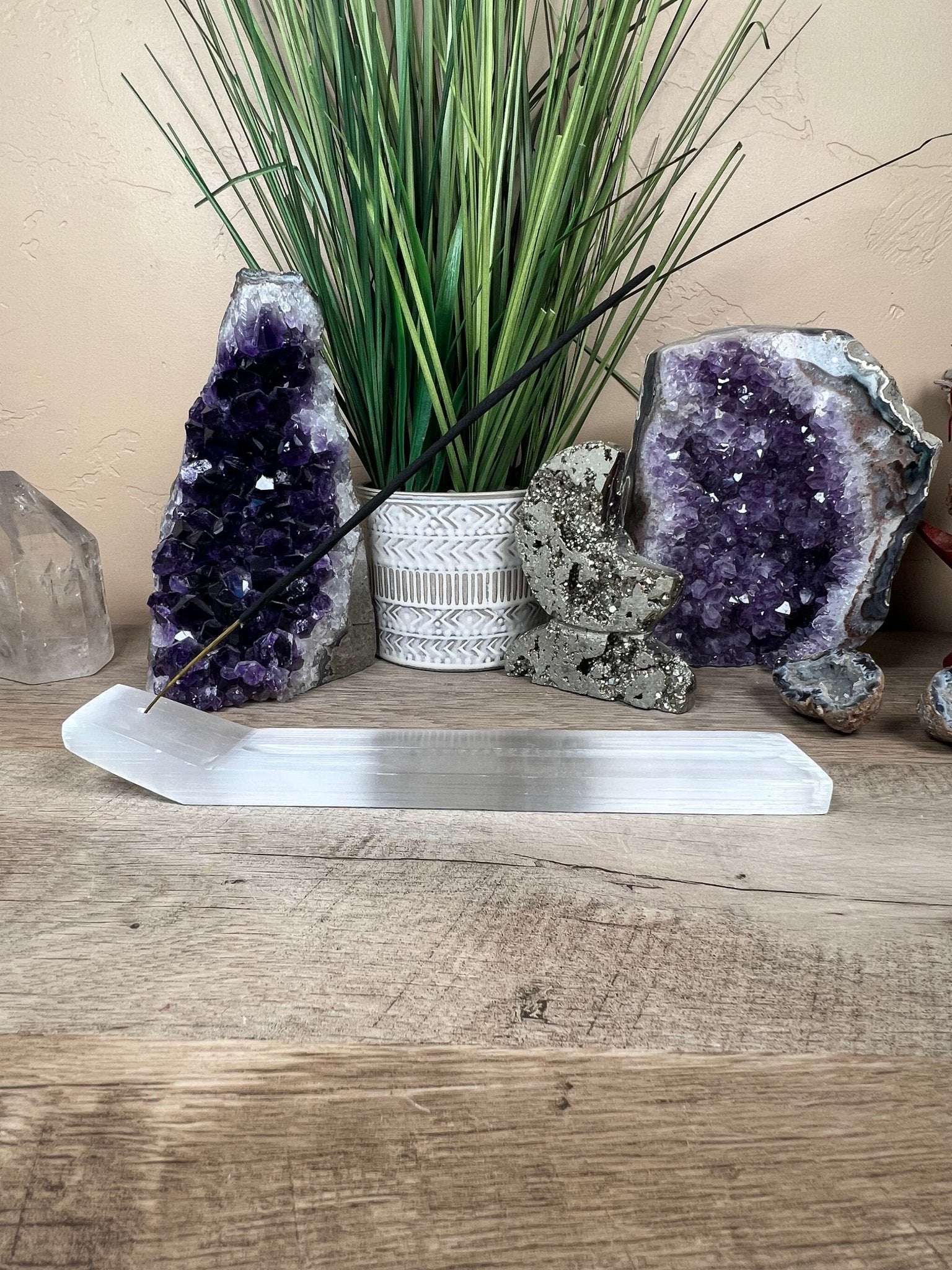 Selenite Incense Holder - Purple Door Alchemy