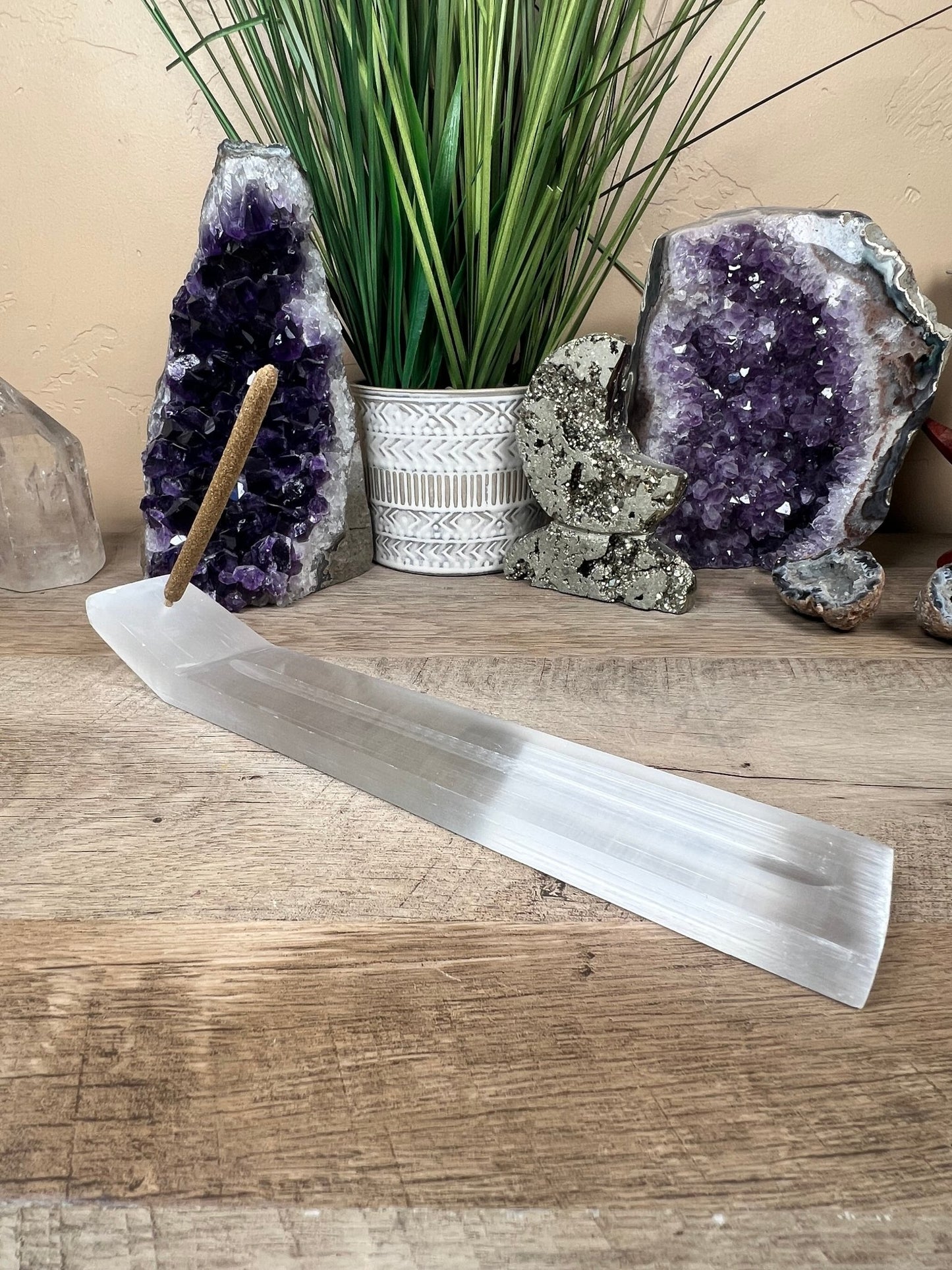 Selenite Incense Holder - Purple Door Alchemy