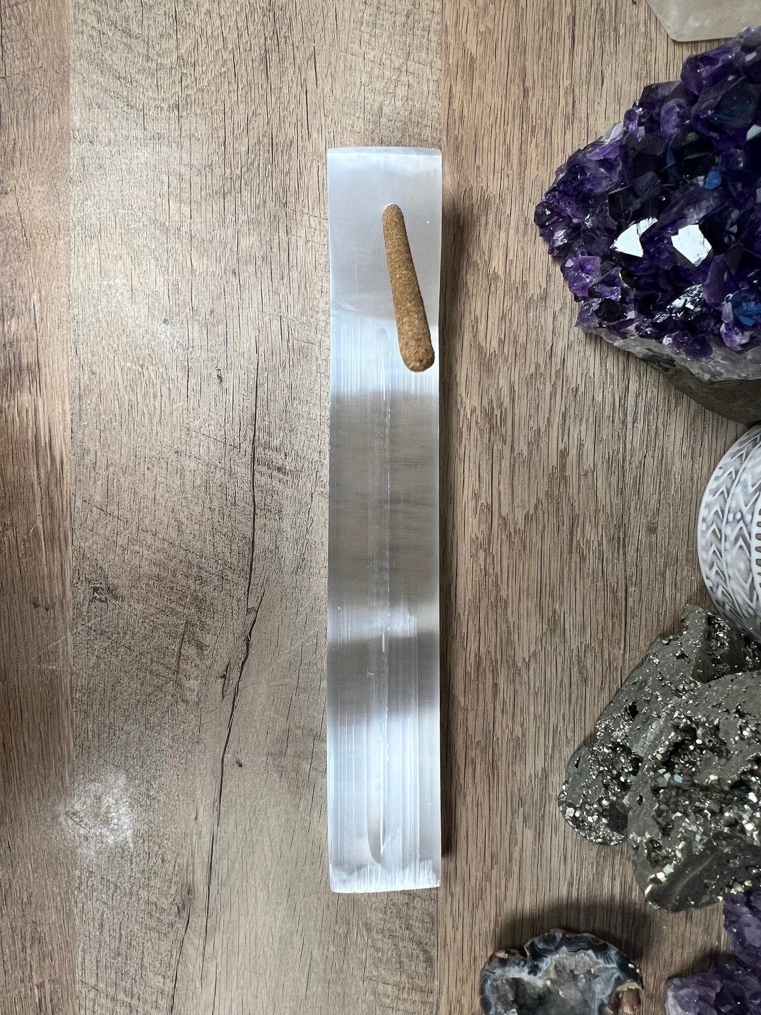 Selenite Incense Holder - Purple Door Alchemy
