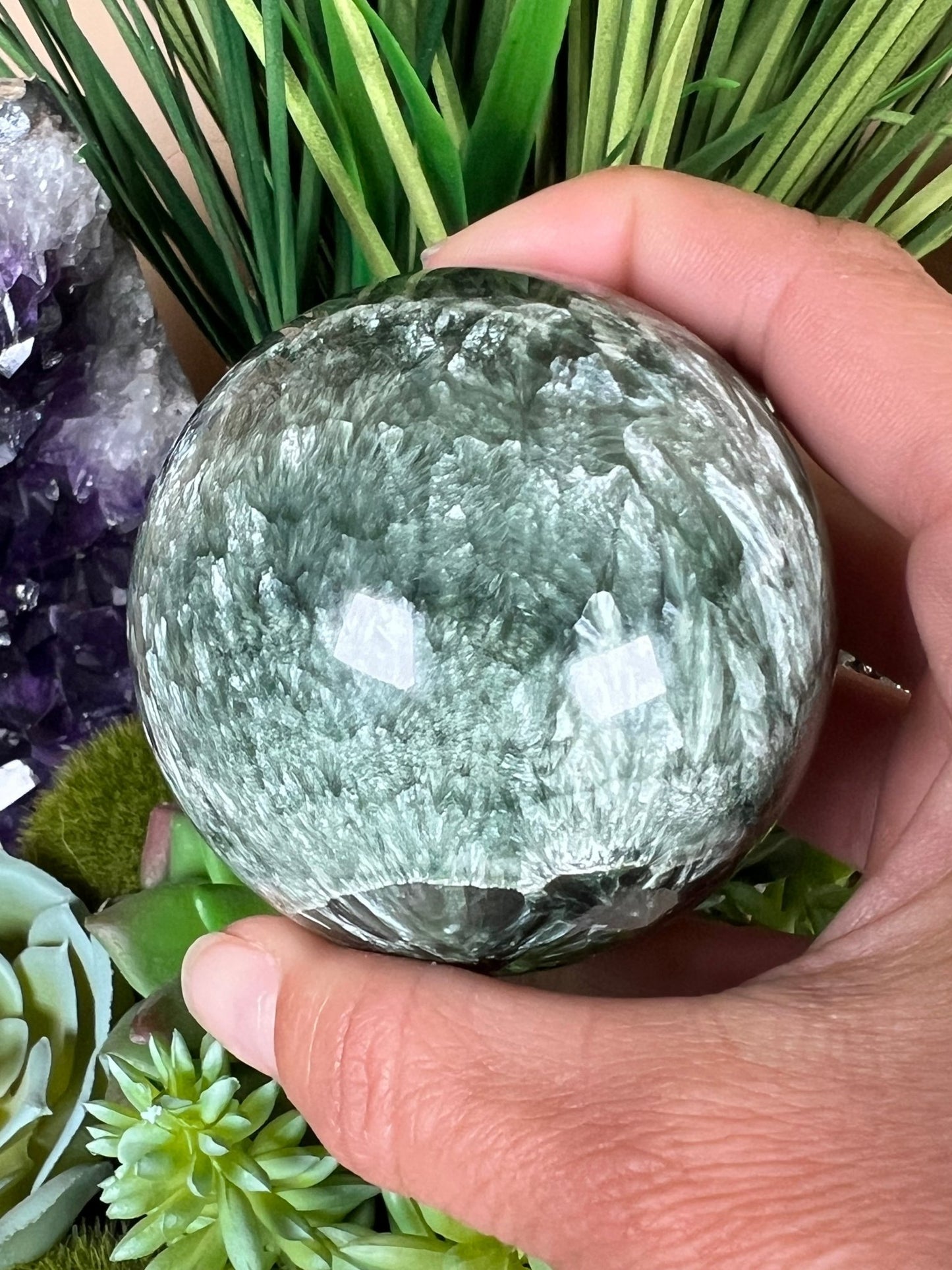 Seraphinite Sphere 65mm (2.57") - Purple Door Alchemy