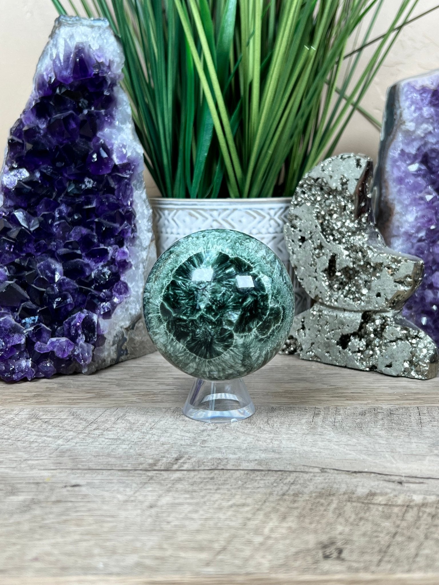 Seraphinite Sphere 65mm (2.57") - Purple Door Alchemy