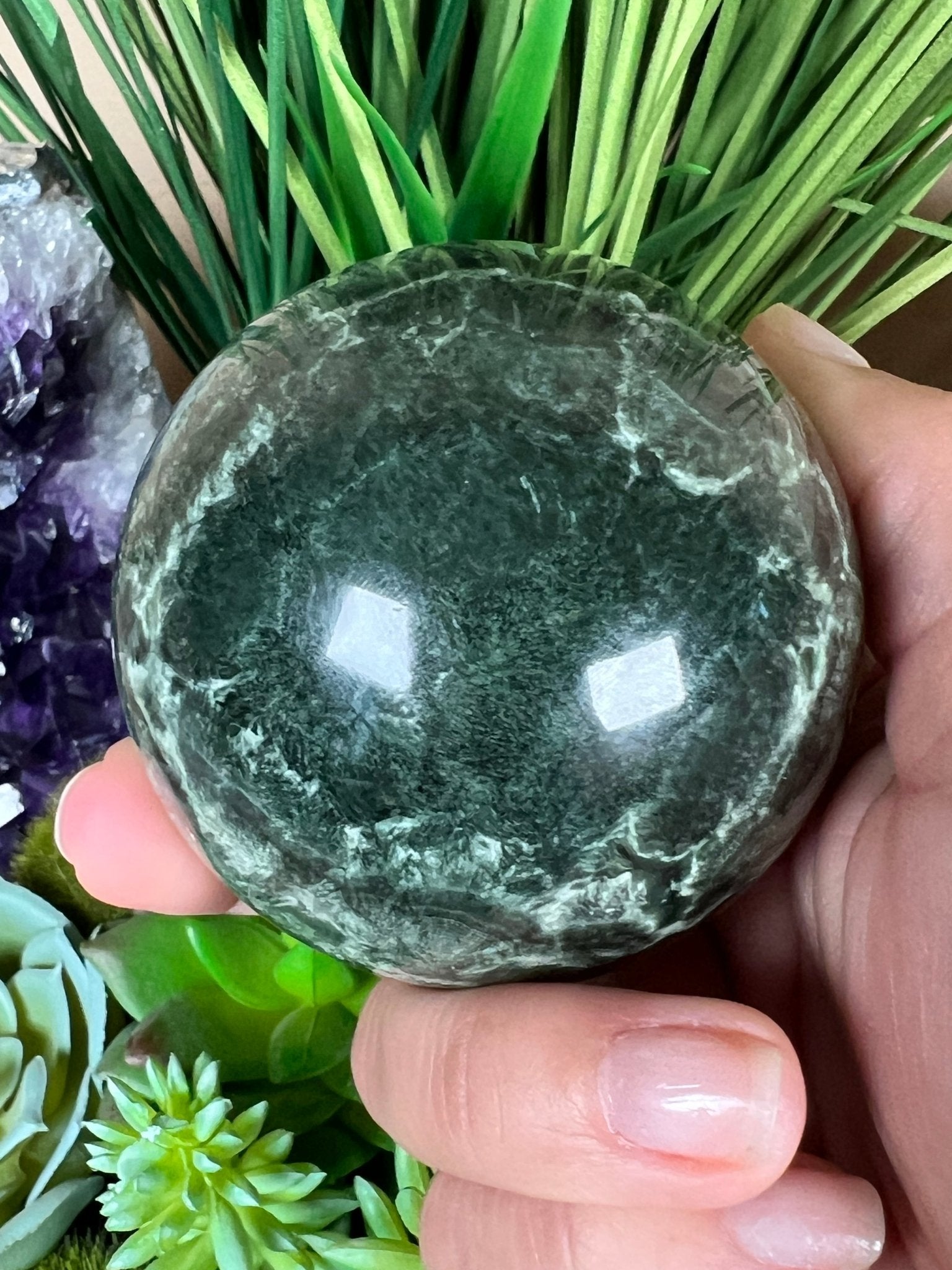 Seraphinite Sphere 65mm (2.57") - Purple Door Alchemy