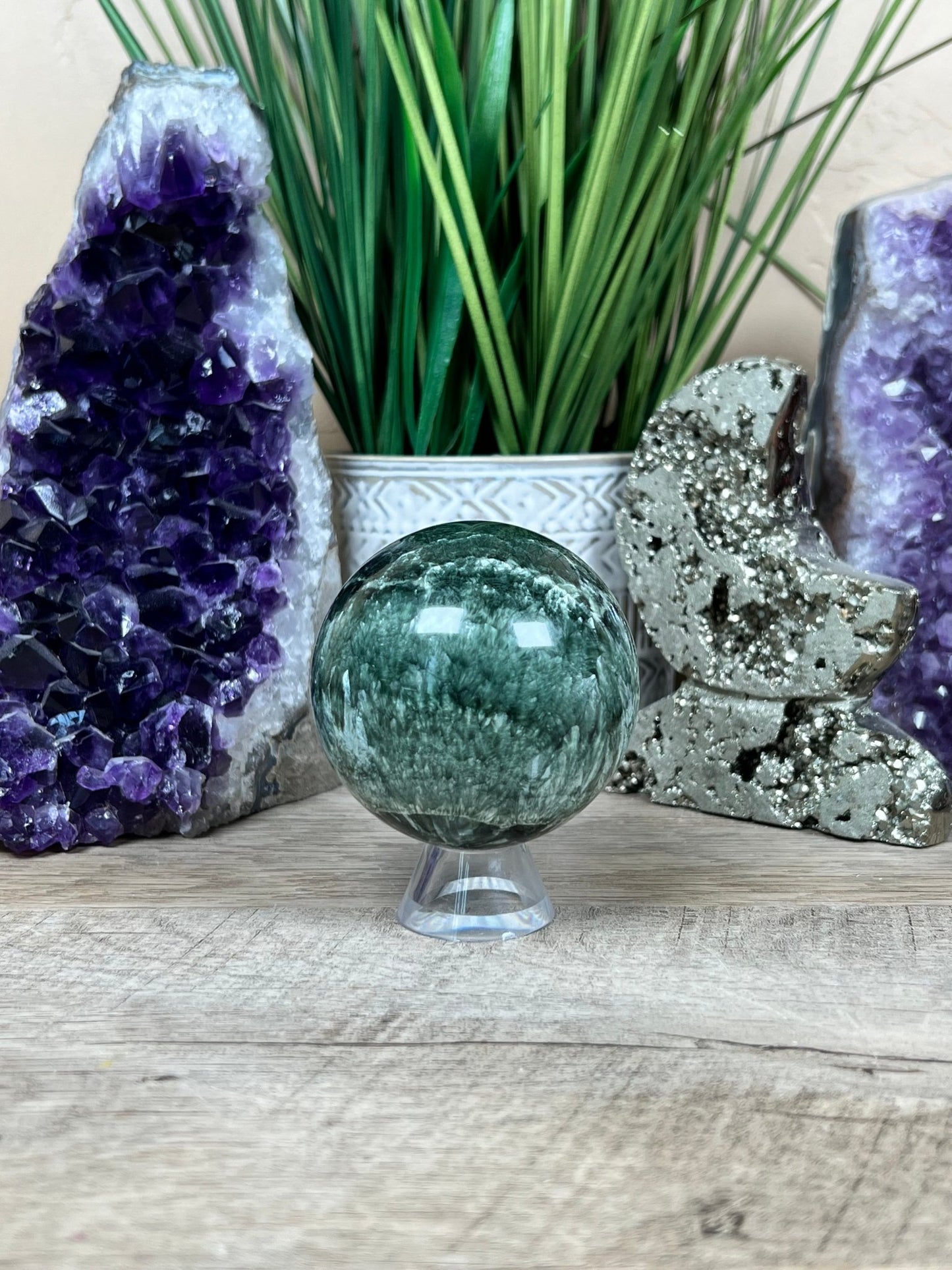 Seraphinite Sphere 65mm (2.57") - Purple Door Alchemy