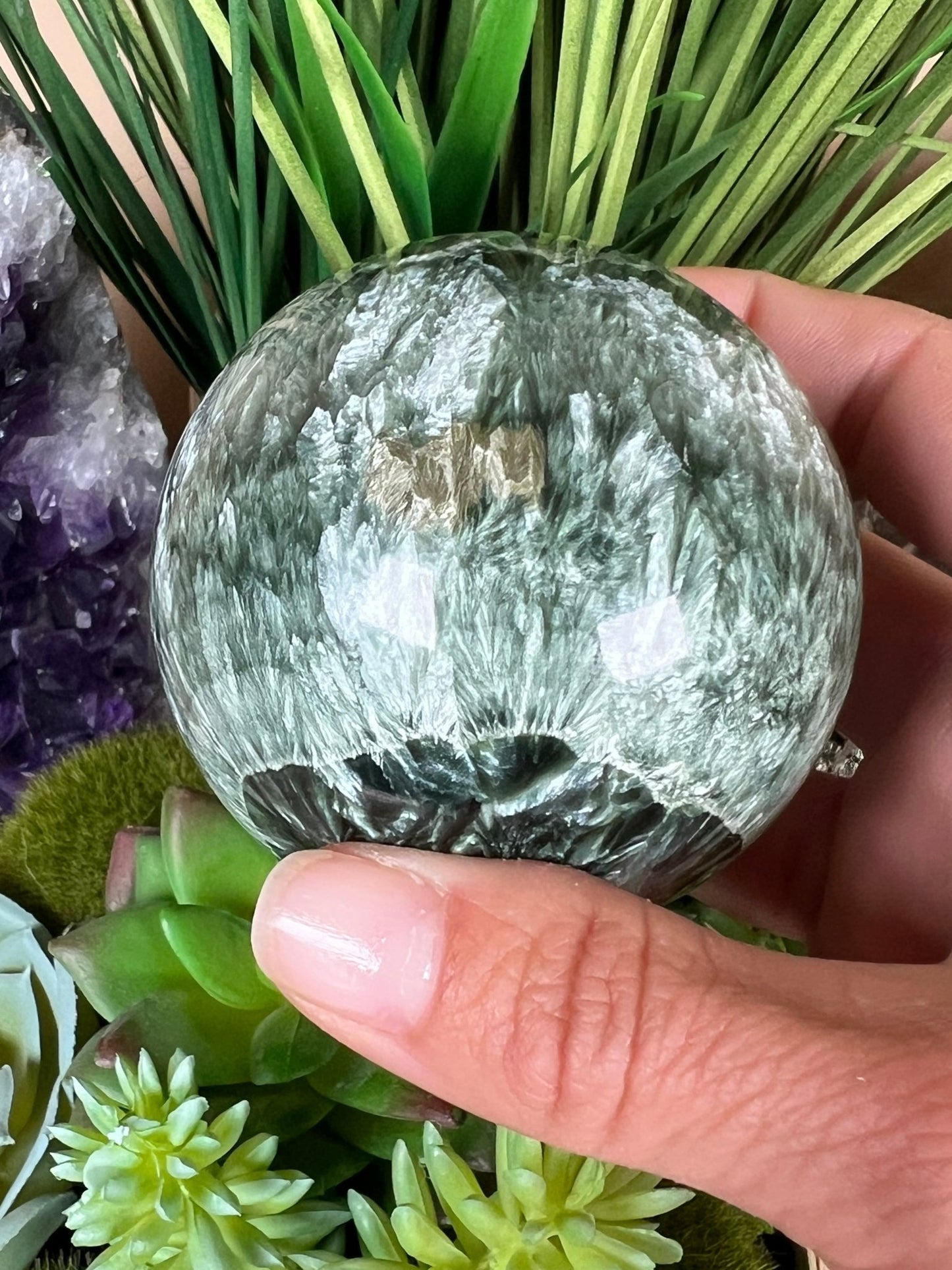 Seraphinite Sphere 65mm (2.57") - Purple Door Alchemy