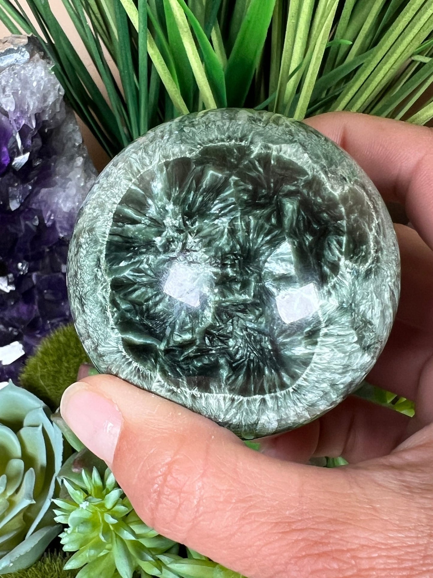 Seraphinite Sphere 65mm (2.57") - Purple Door Alchemy