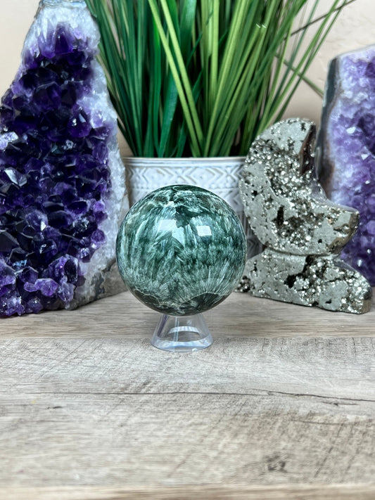 Seraphinite Sphere 65mm (2.57") - Purple Door Alchemy