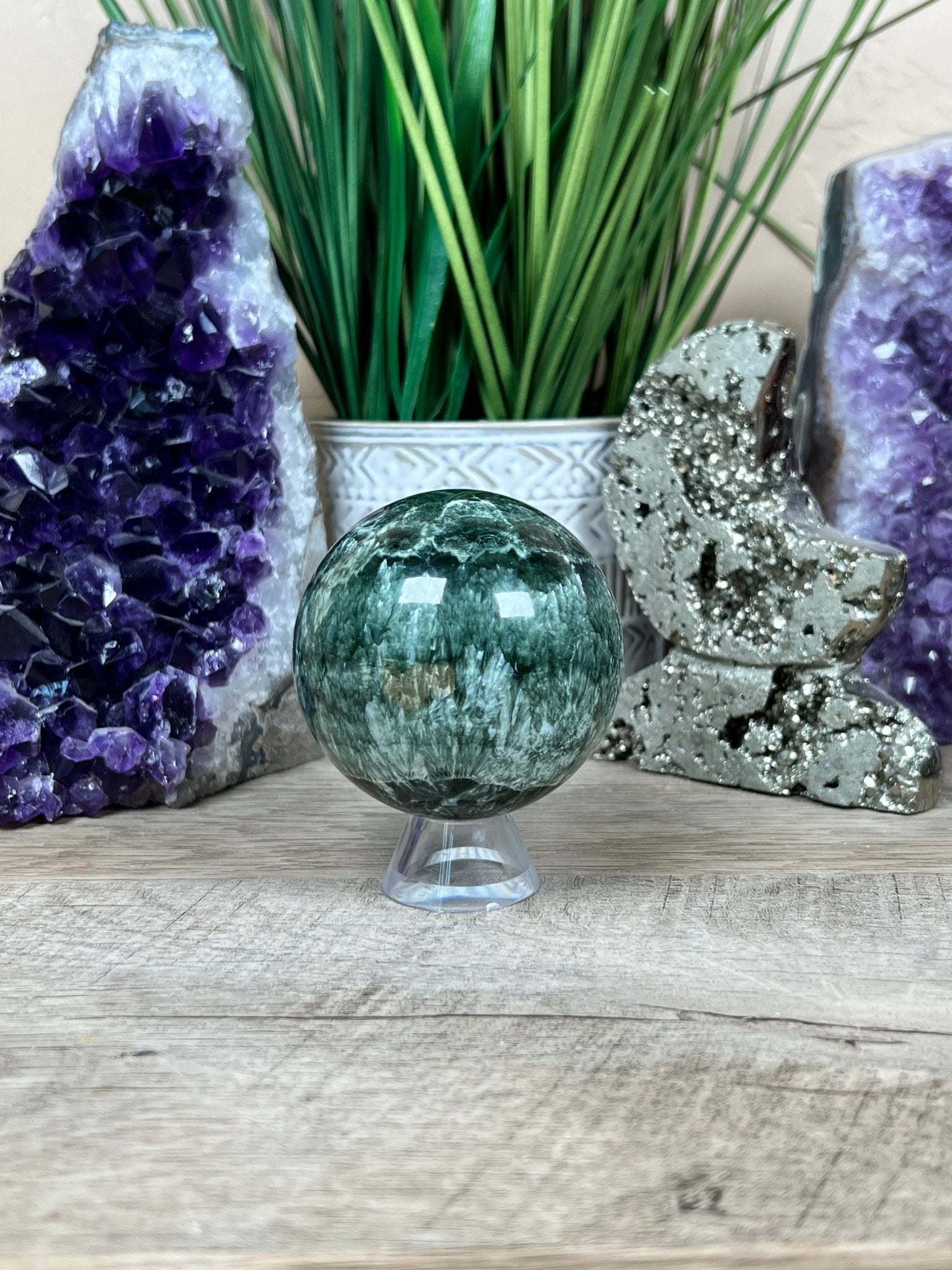 Seraphinite Sphere 65mm (2.57") - Purple Door Alchemy