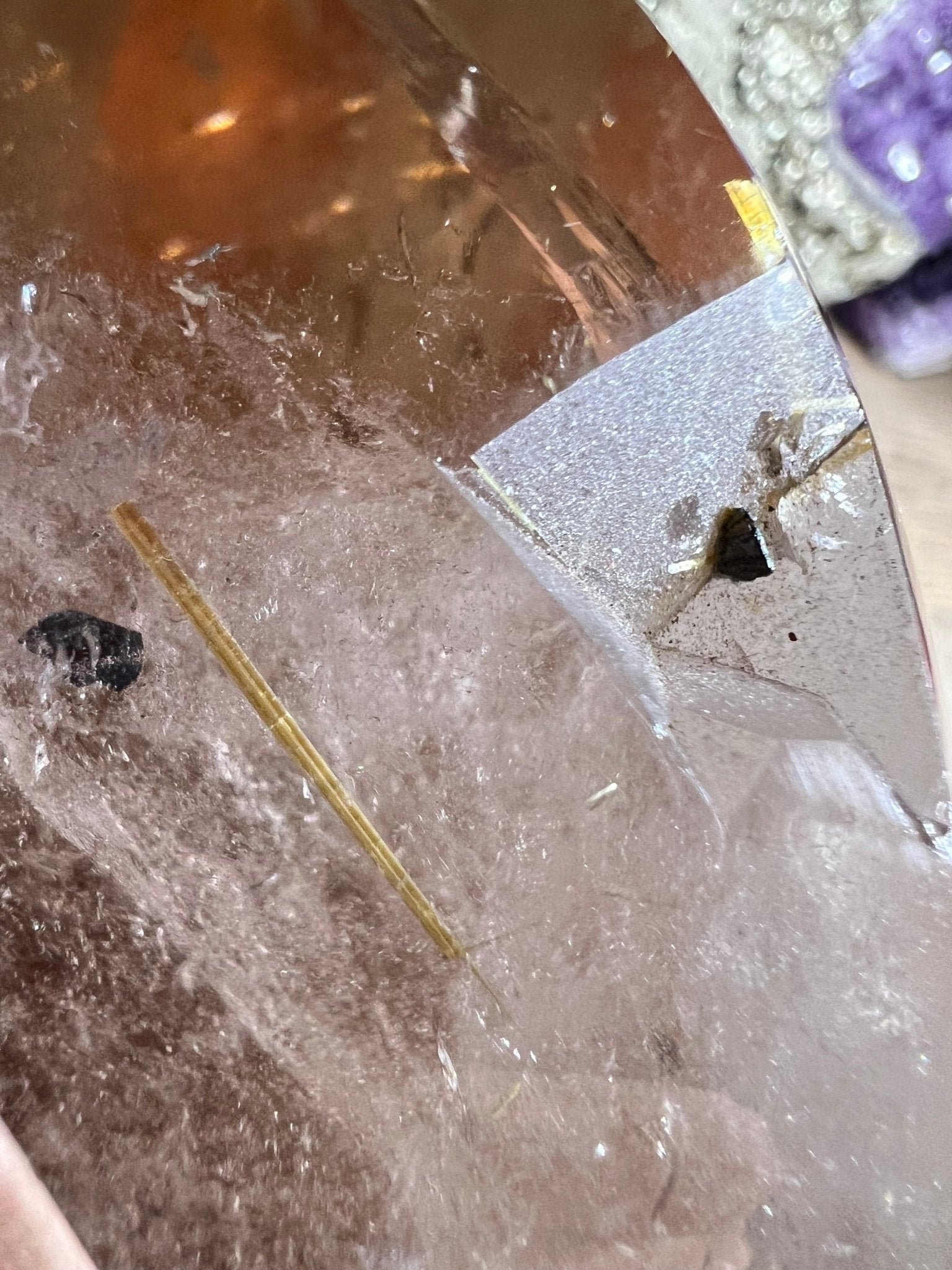 Smoky Quartz Flame with Rutile Inclusions - Purple Door Alchemy