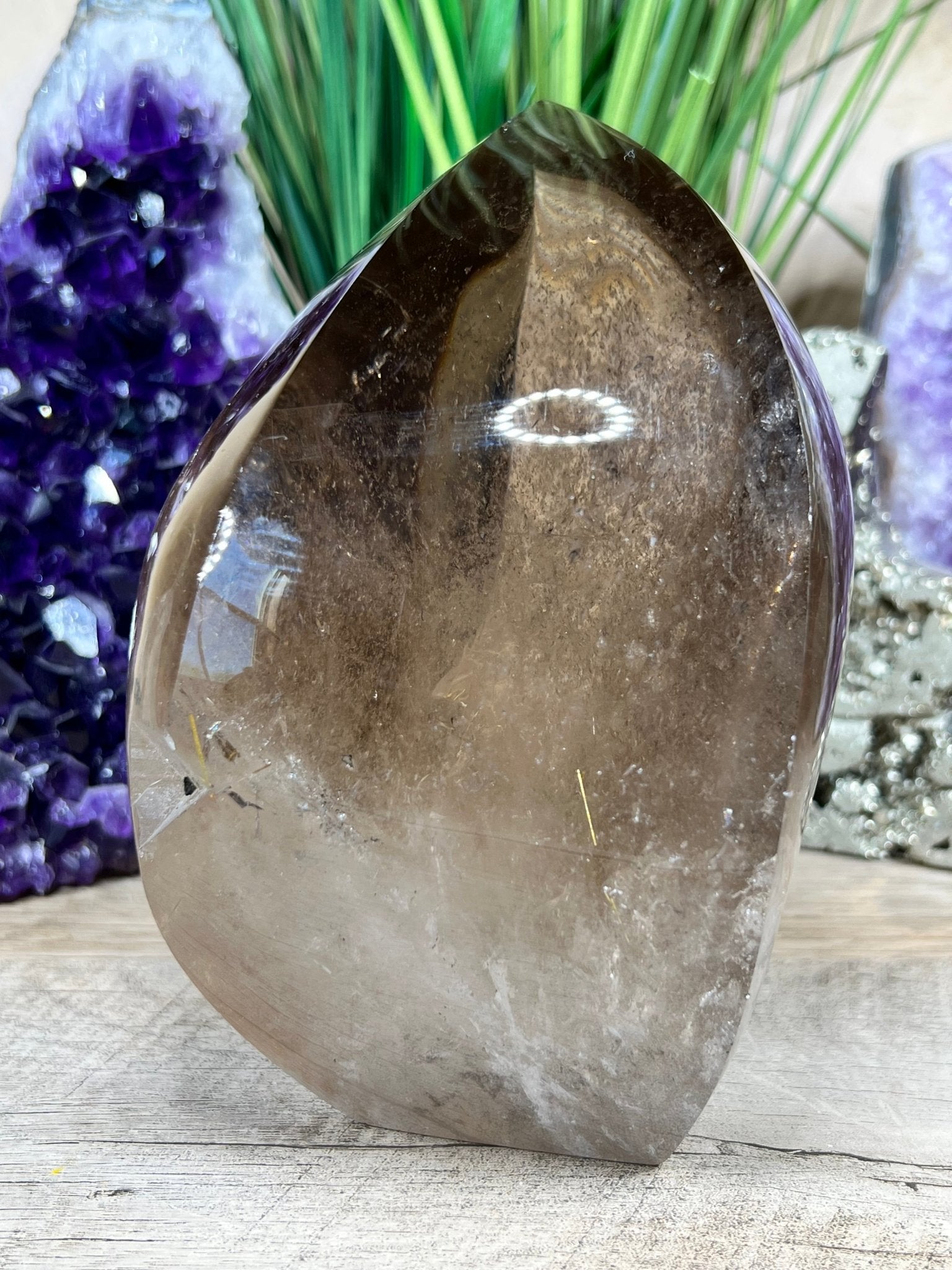 Smoky Quartz Flame with Rutile Inclusions - Purple Door Alchemy
