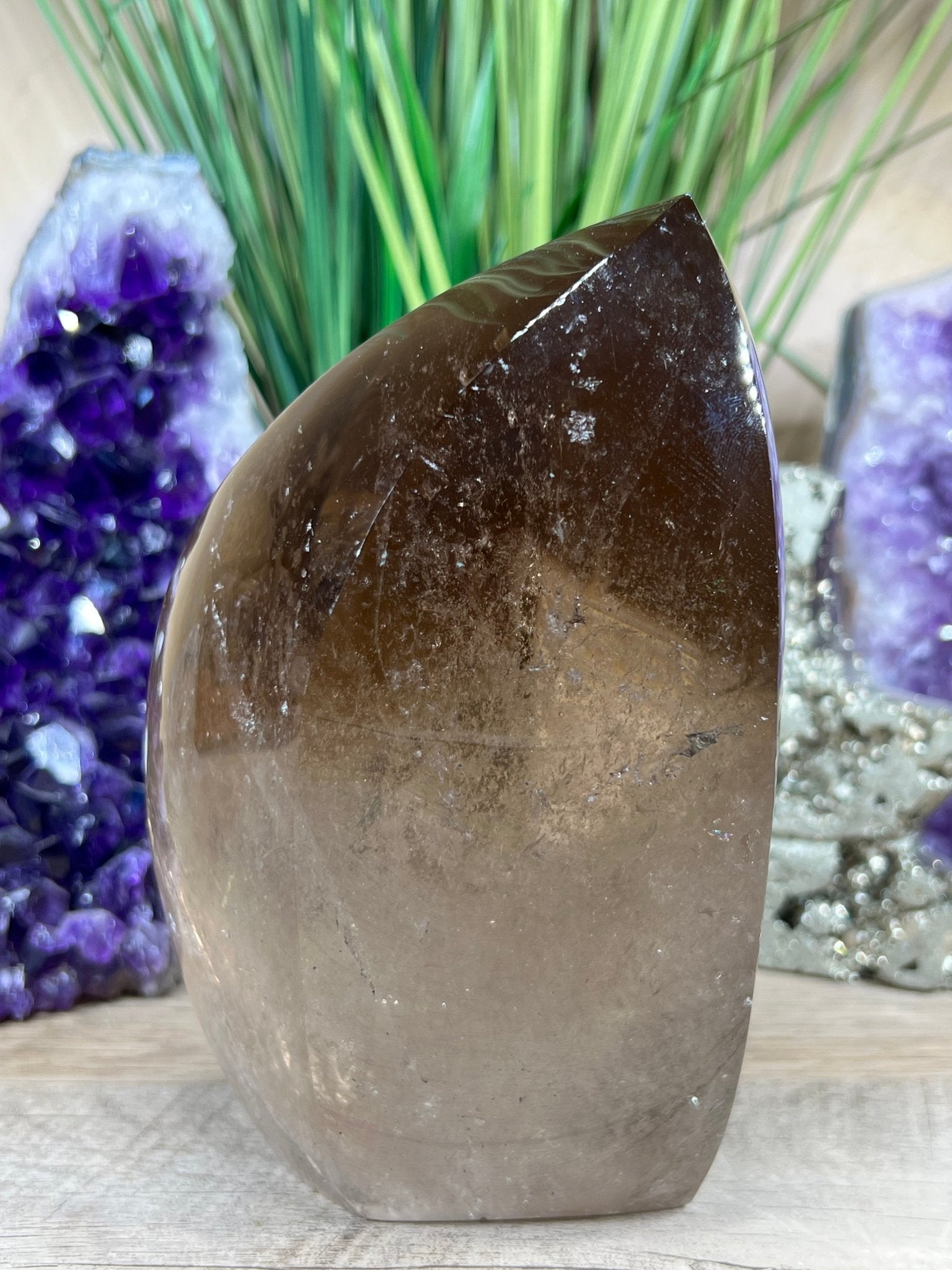 Smoky Quartz Flame with Rutile Inclusions - Purple Door Alchemy