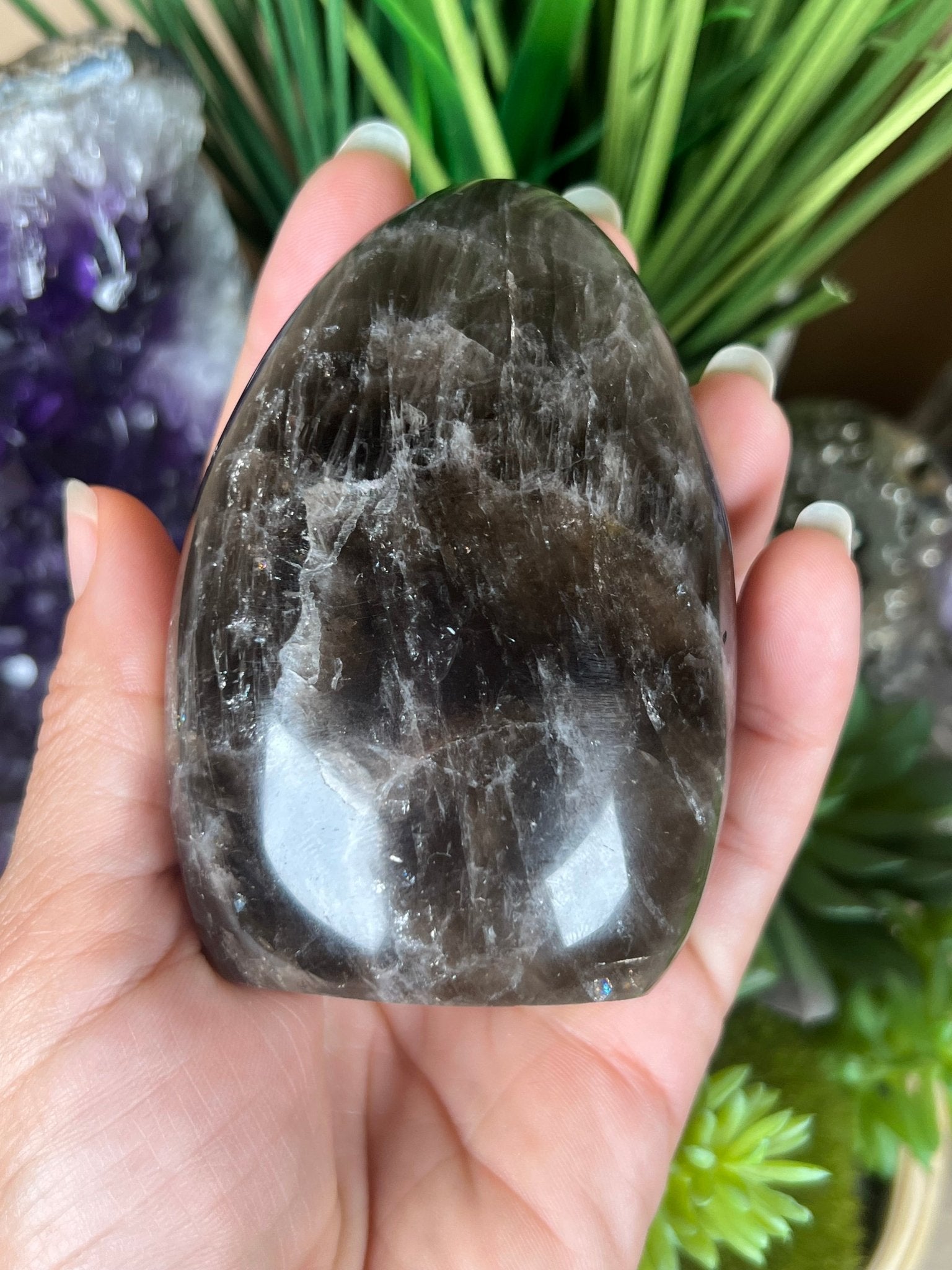 Smoky Quartz Freeform 86mm, 3.4in - Purple Door Alchemy