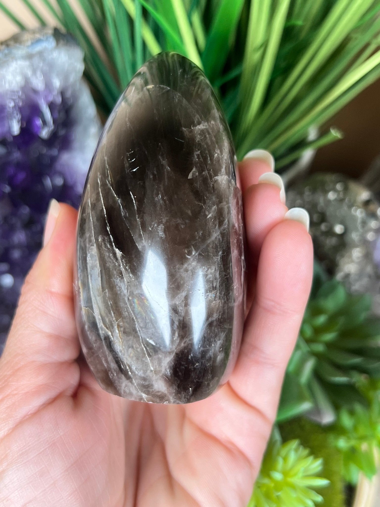 Smoky Quartz Freeform 86mm, 3.4in - Purple Door Alchemy