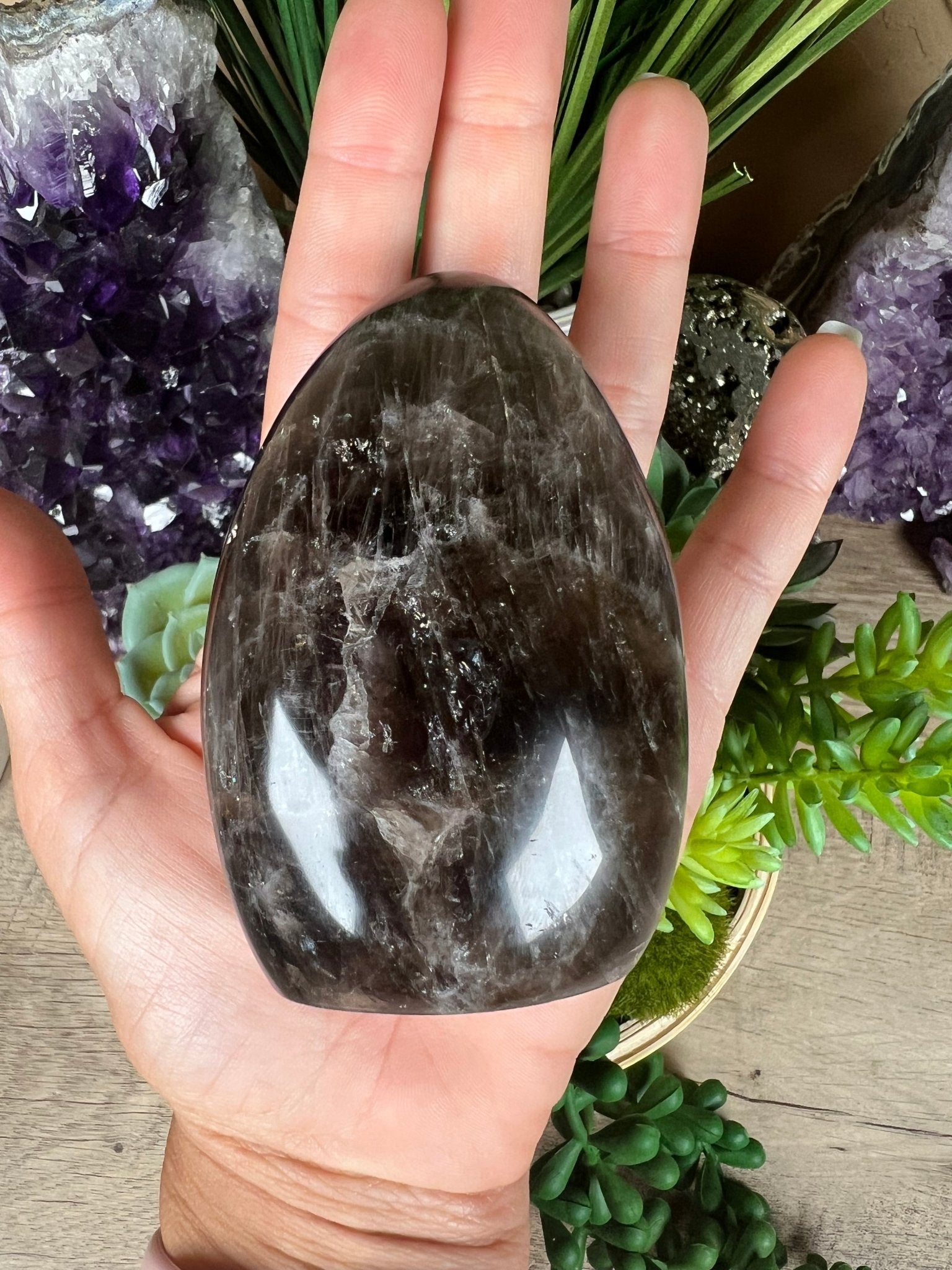 Smoky Quartz Freeform 86mm, 3.4in - Purple Door Alchemy