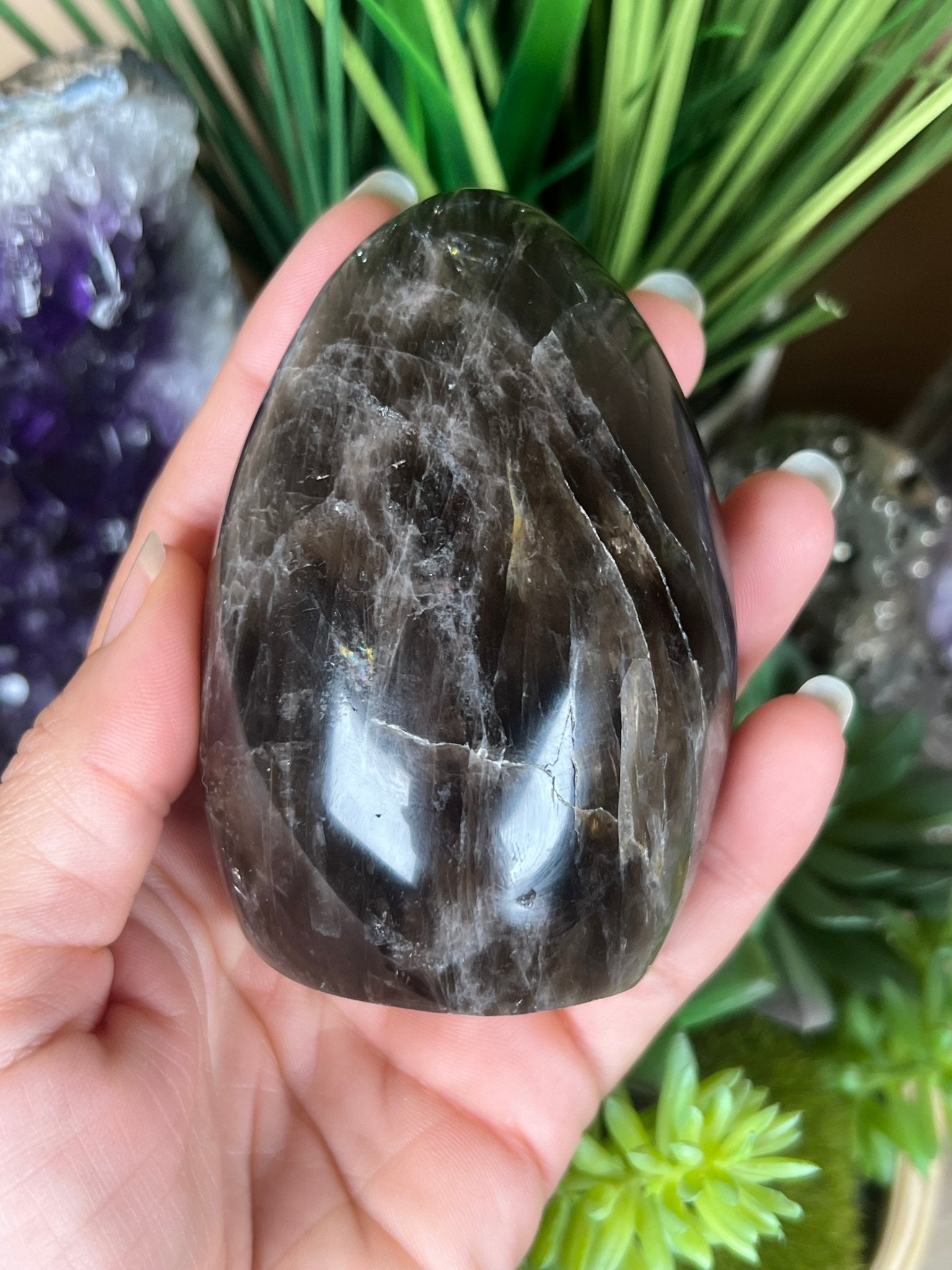 Smoky Quartz Freeform 86mm, 3.4in - Purple Door Alchemy