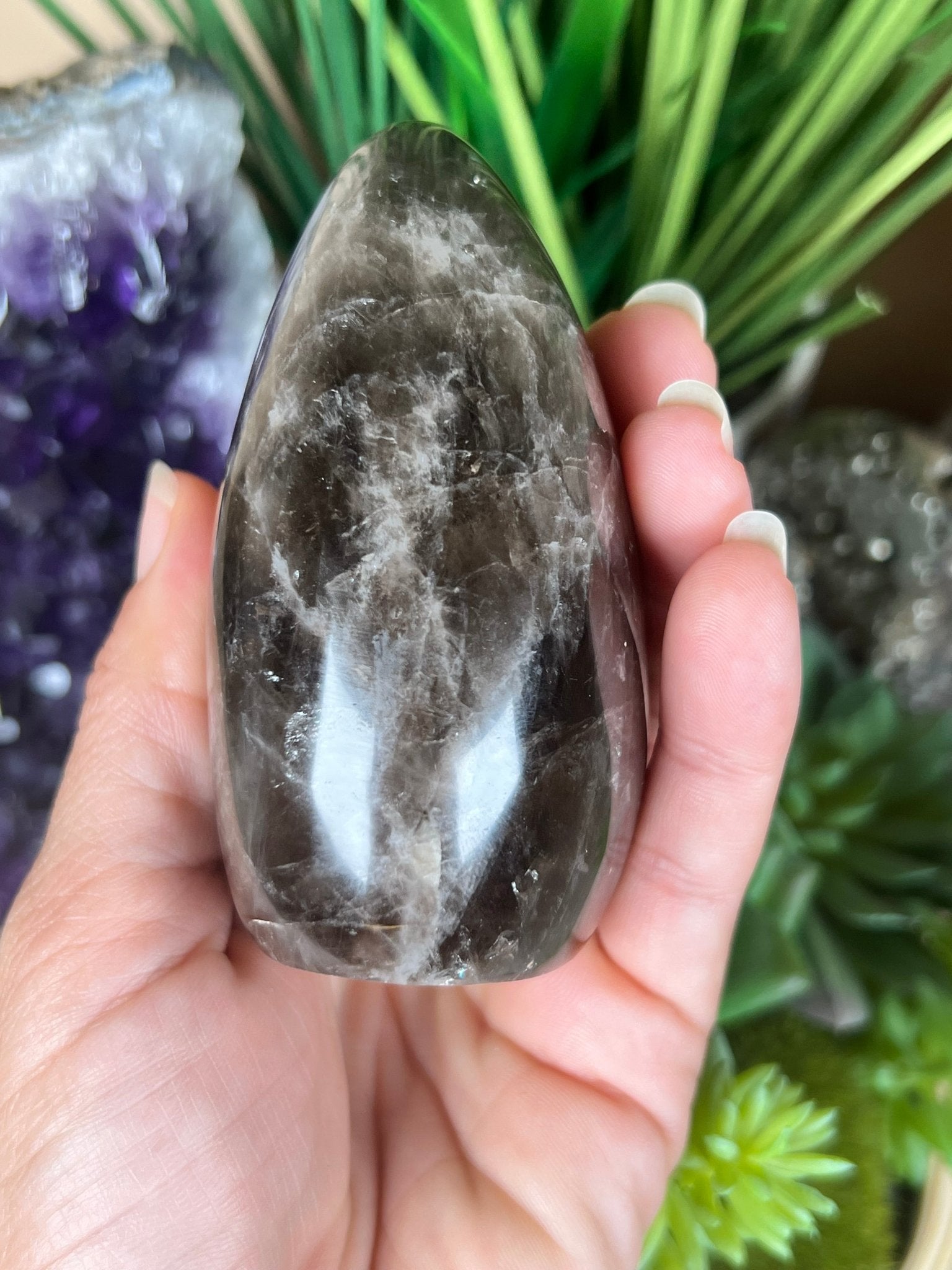 Smoky Quartz Freeform 86mm, 3.4in - Purple Door Alchemy