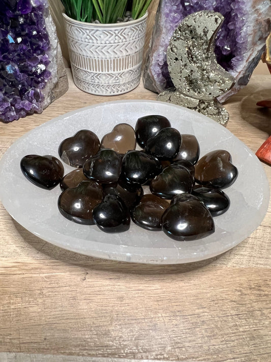 Smoky Quartz Hearts - Purple Door Alchemy