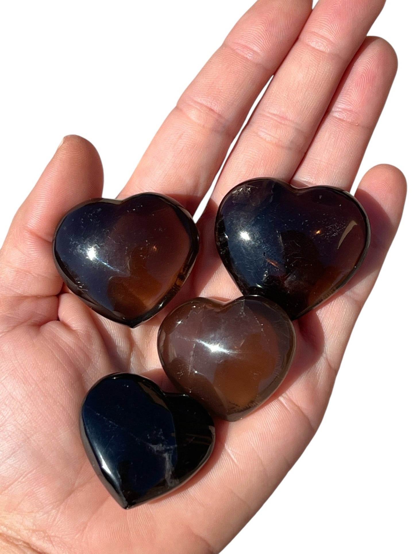 Smoky Quartz Hearts - Purple Door Alchemy