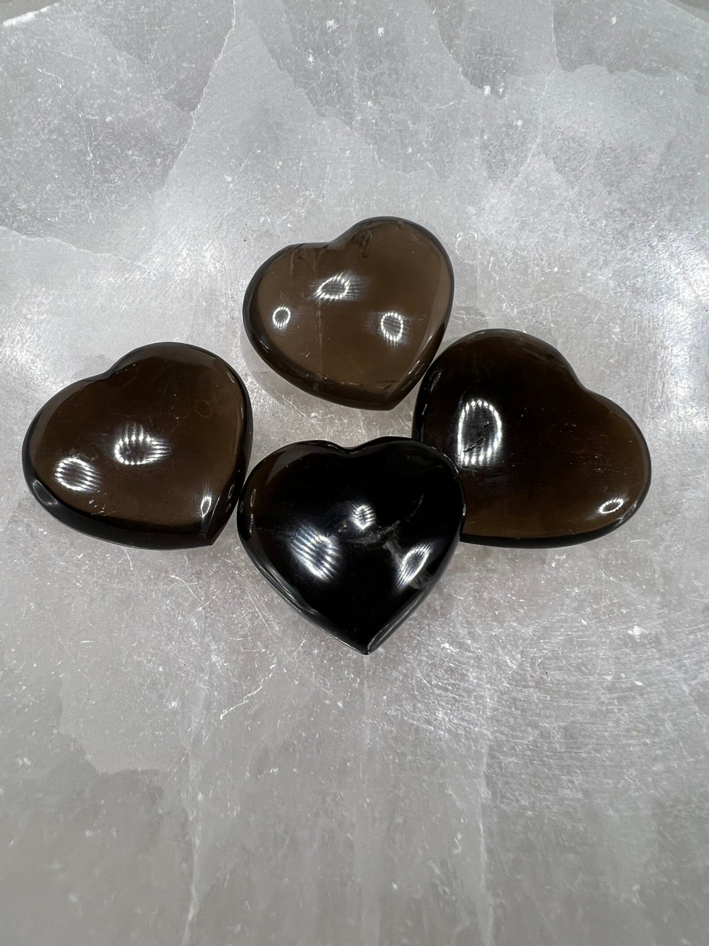 Smoky Quartz Hearts - Purple Door Alchemy