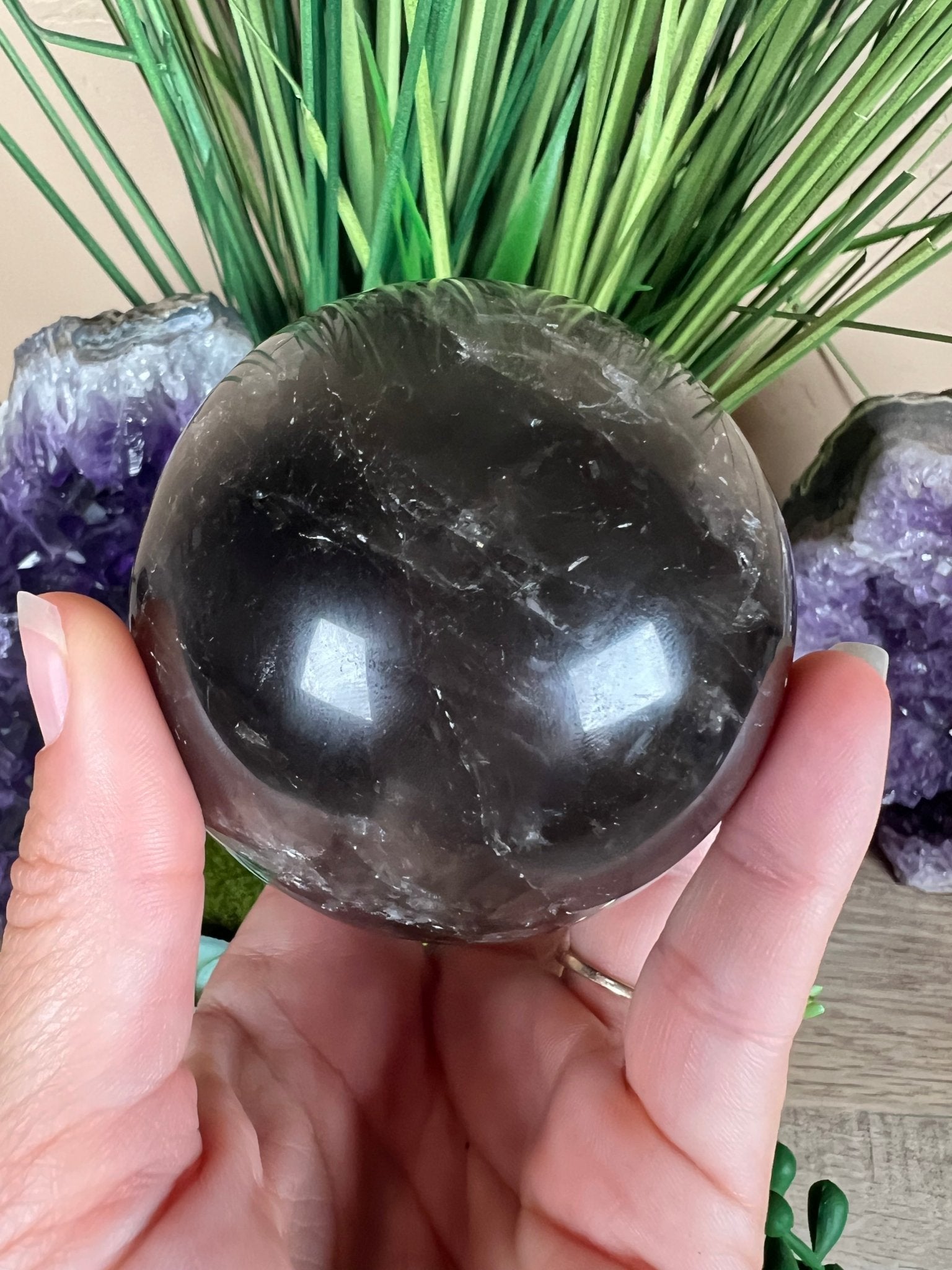 Smoky Quartz Sphere - Purple Door Alchemy