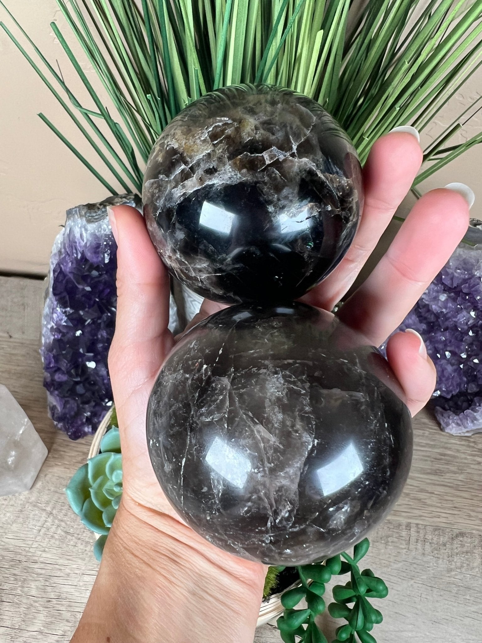 Smoky Quartz Sphere - Purple Door Alchemy