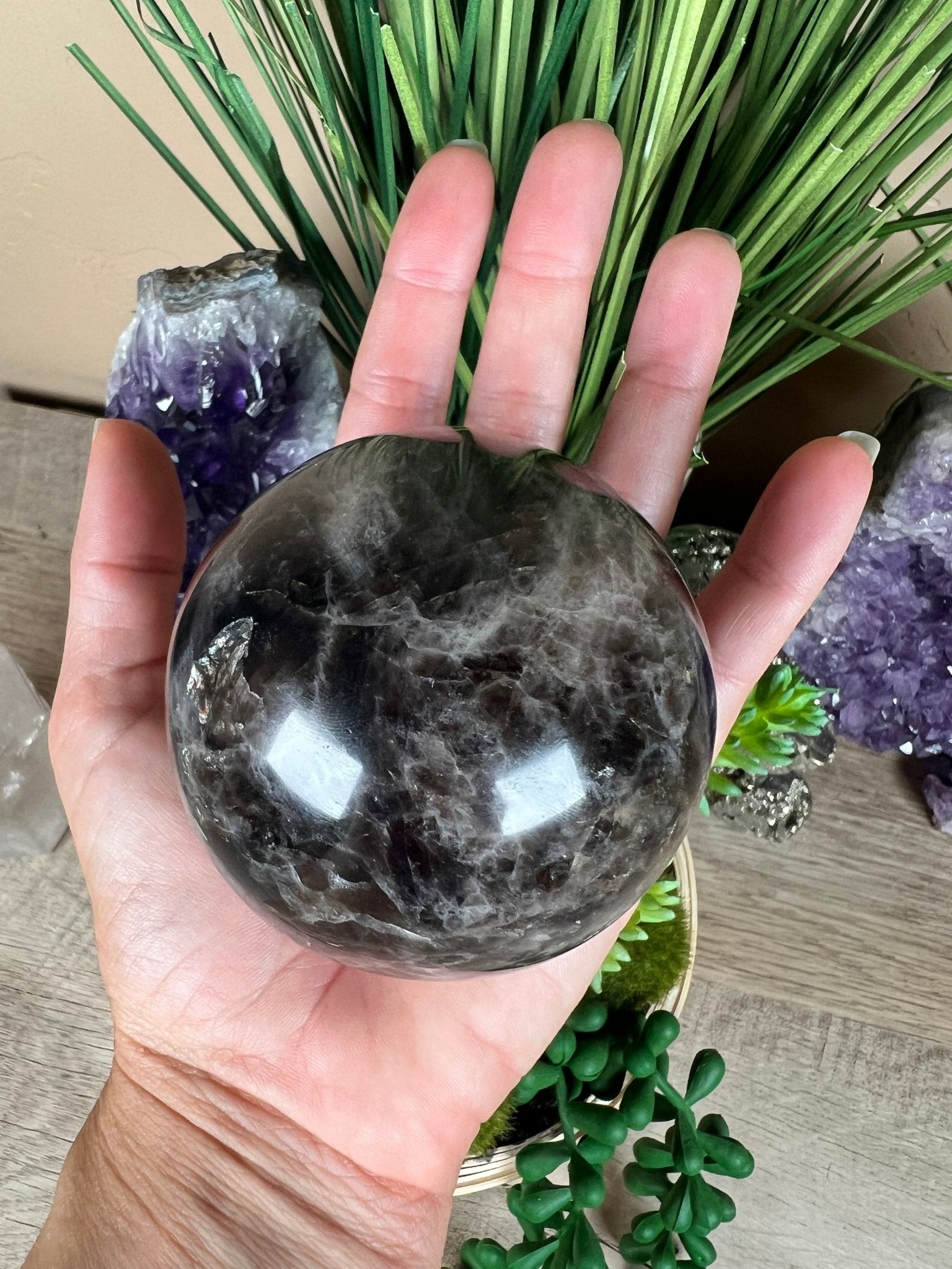 Smoky Quartz Sphere - Purple Door Alchemy