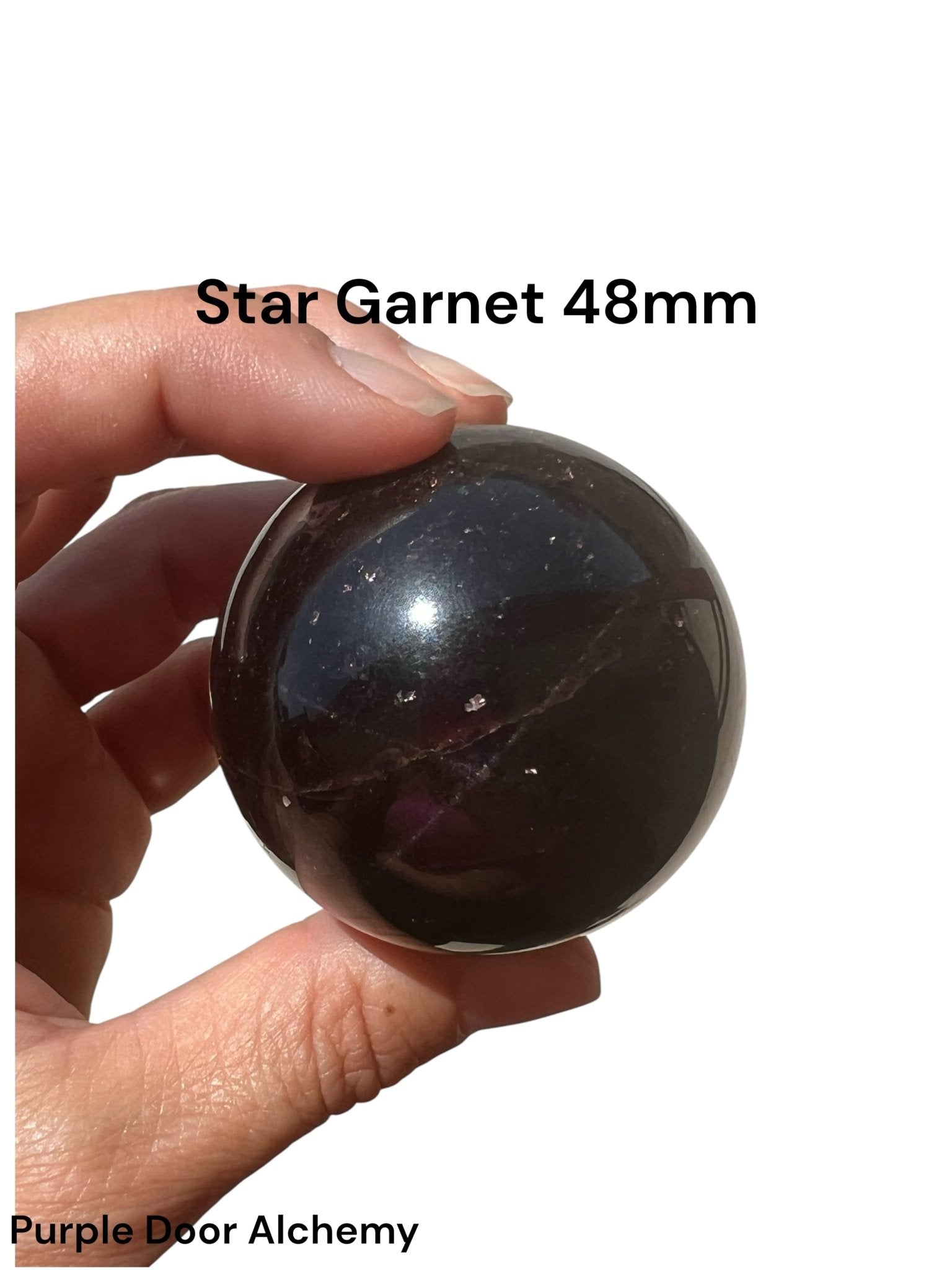 Star Garnet Sphere 48mm, 1.9 in - Purple Door Alchemy