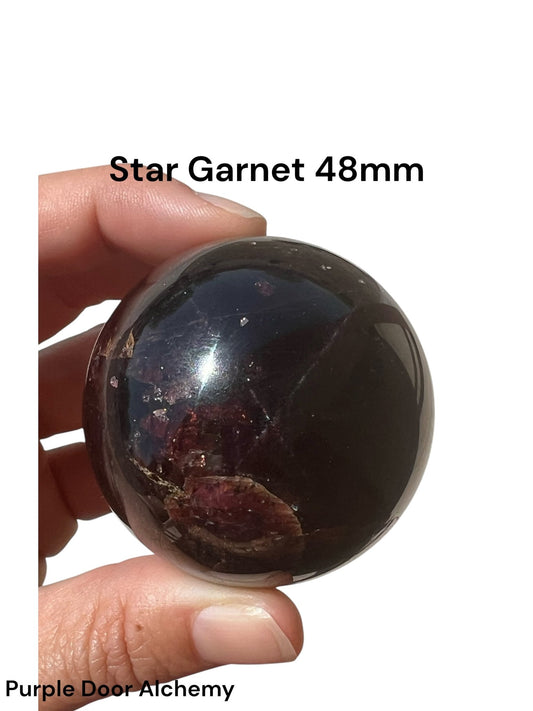Star Garnet Sphere 48mm, 1.9 in - Purple Door Alchemy