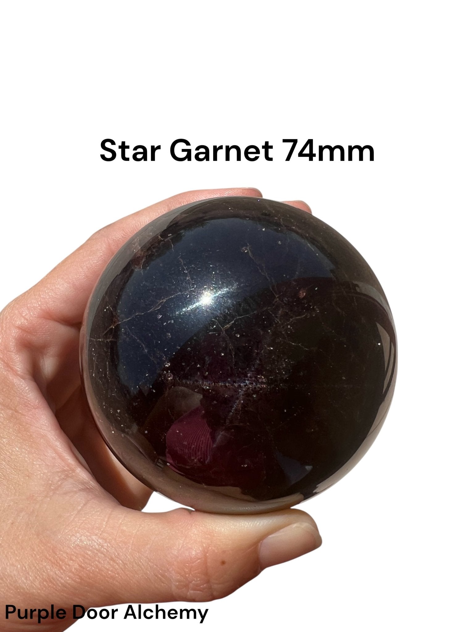 Star Garnet Sphere 74mm, 2.91 in - Purple Door Alchemy