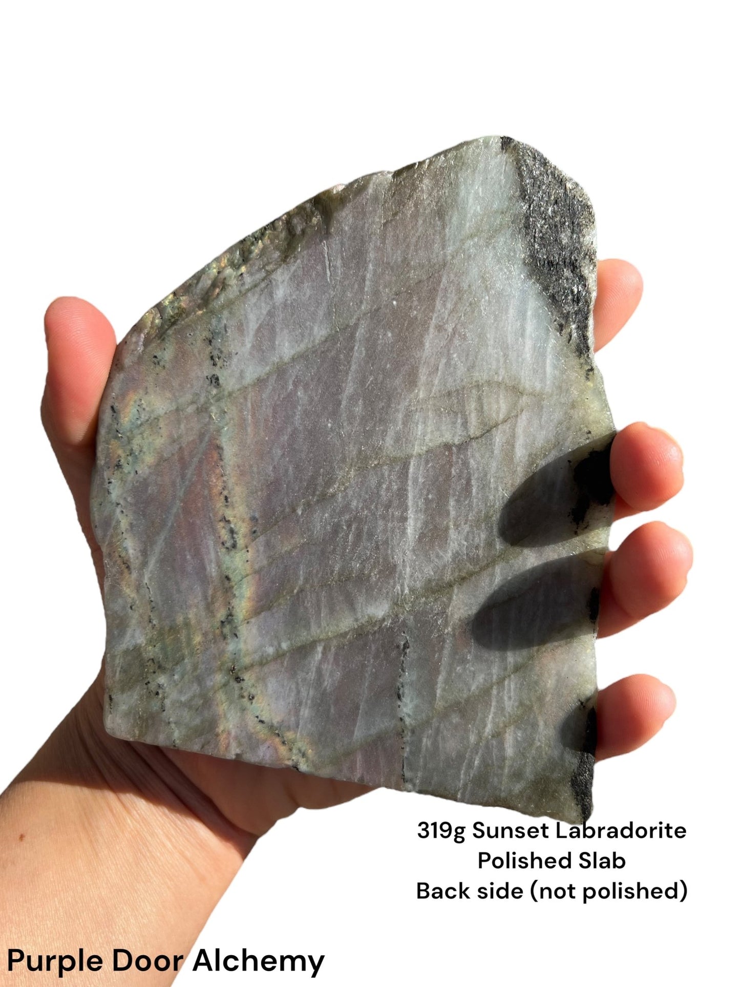 Sunset Labradorite Polished Slab 319g - Purple Door Alchemy