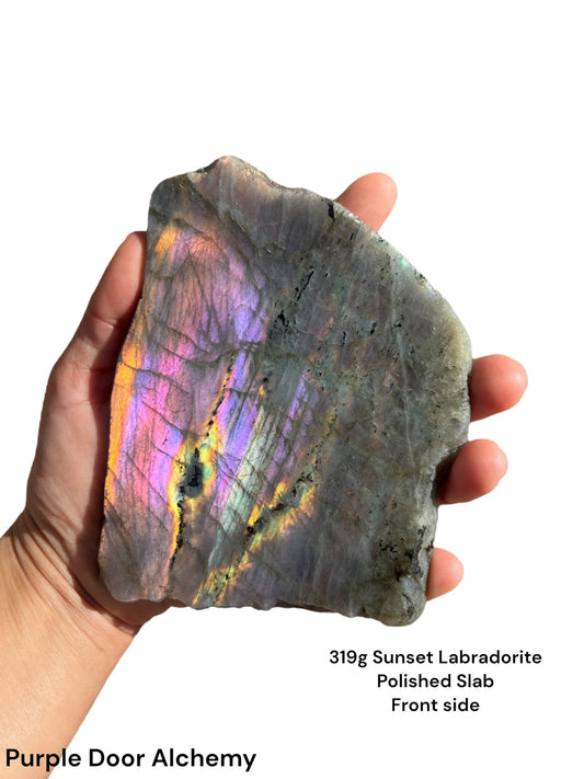 Sunset Labradorite Polished Slab 319g - Purple Door Alchemy