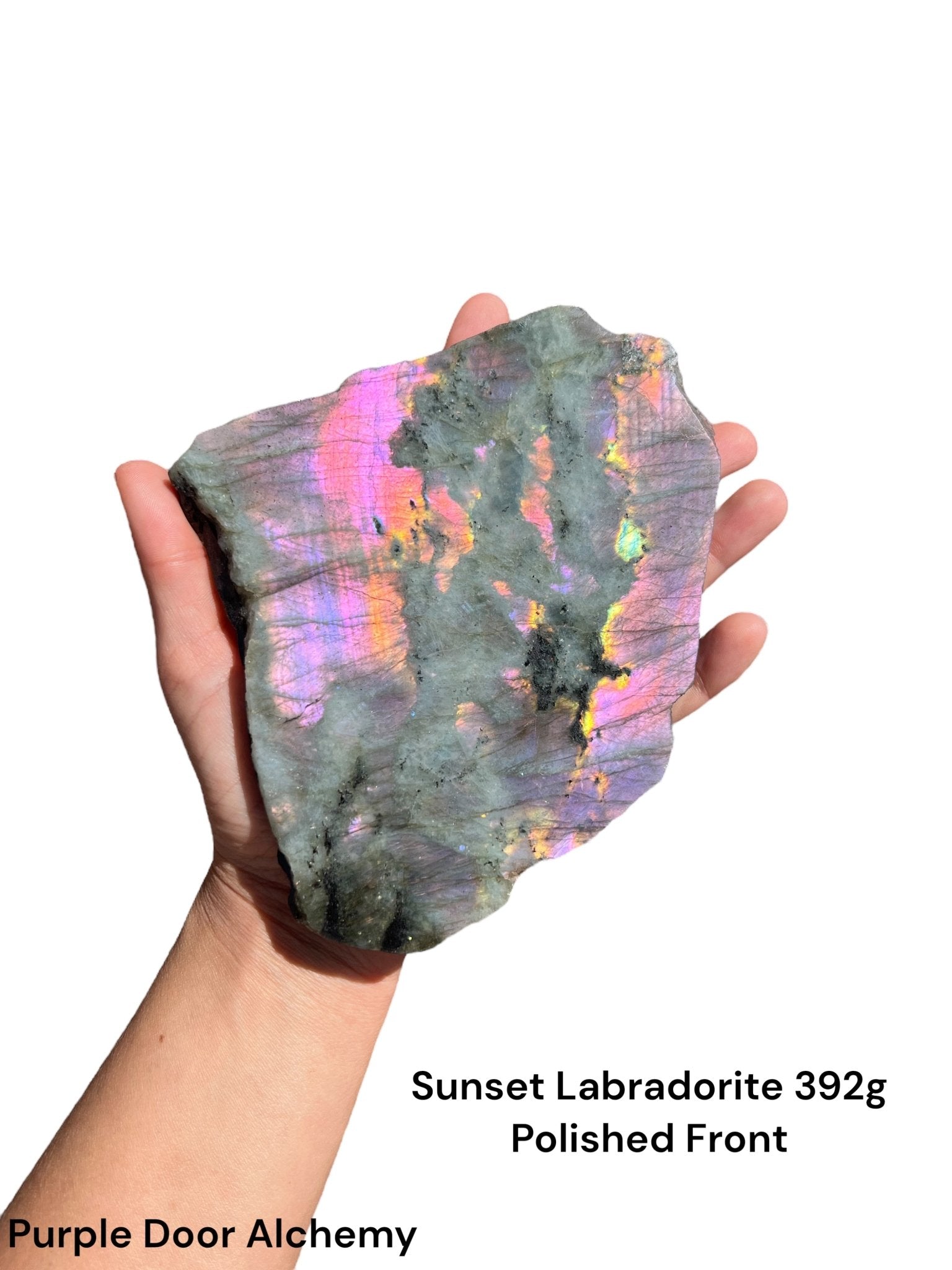Sunset Labradorite Polished Slab 392g - Purple Door Alchemy