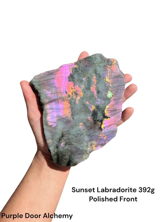 Sunset Labradorite Polished Slab 392g - Purple Door Alchemy