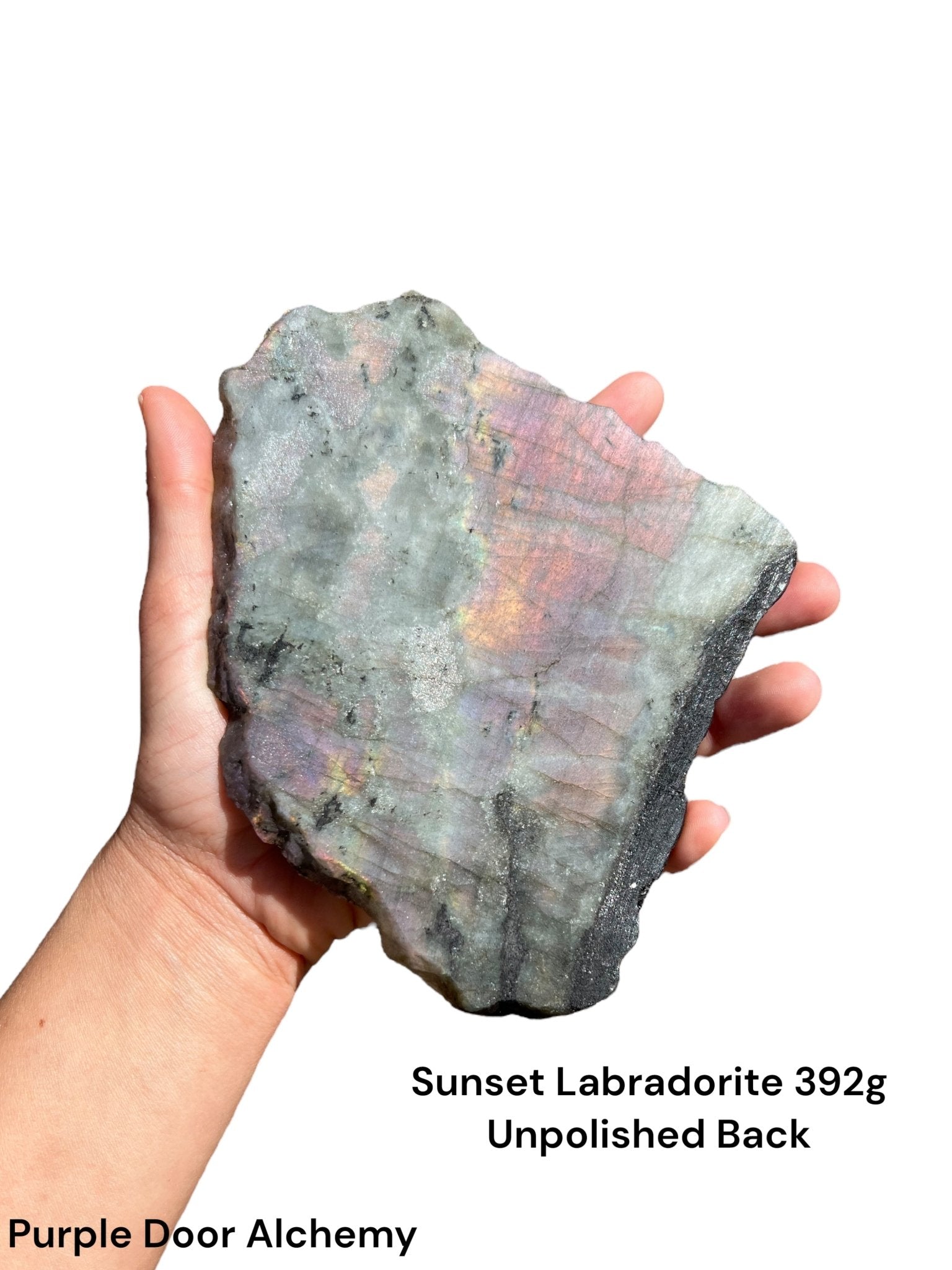 Sunset Labradorite Polished Slab 392g - Purple Door Alchemy
