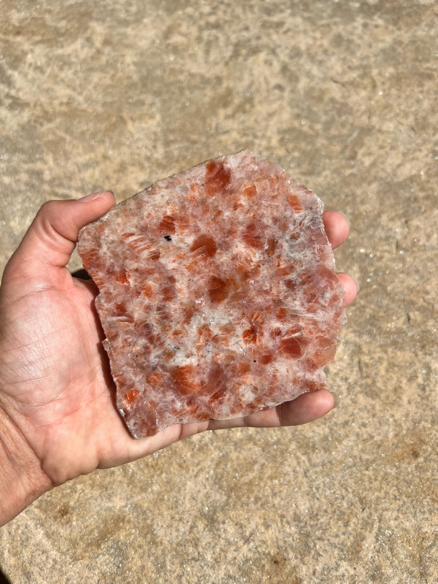 Sunstone Polished Slab 162g - Purple Door Alchemy