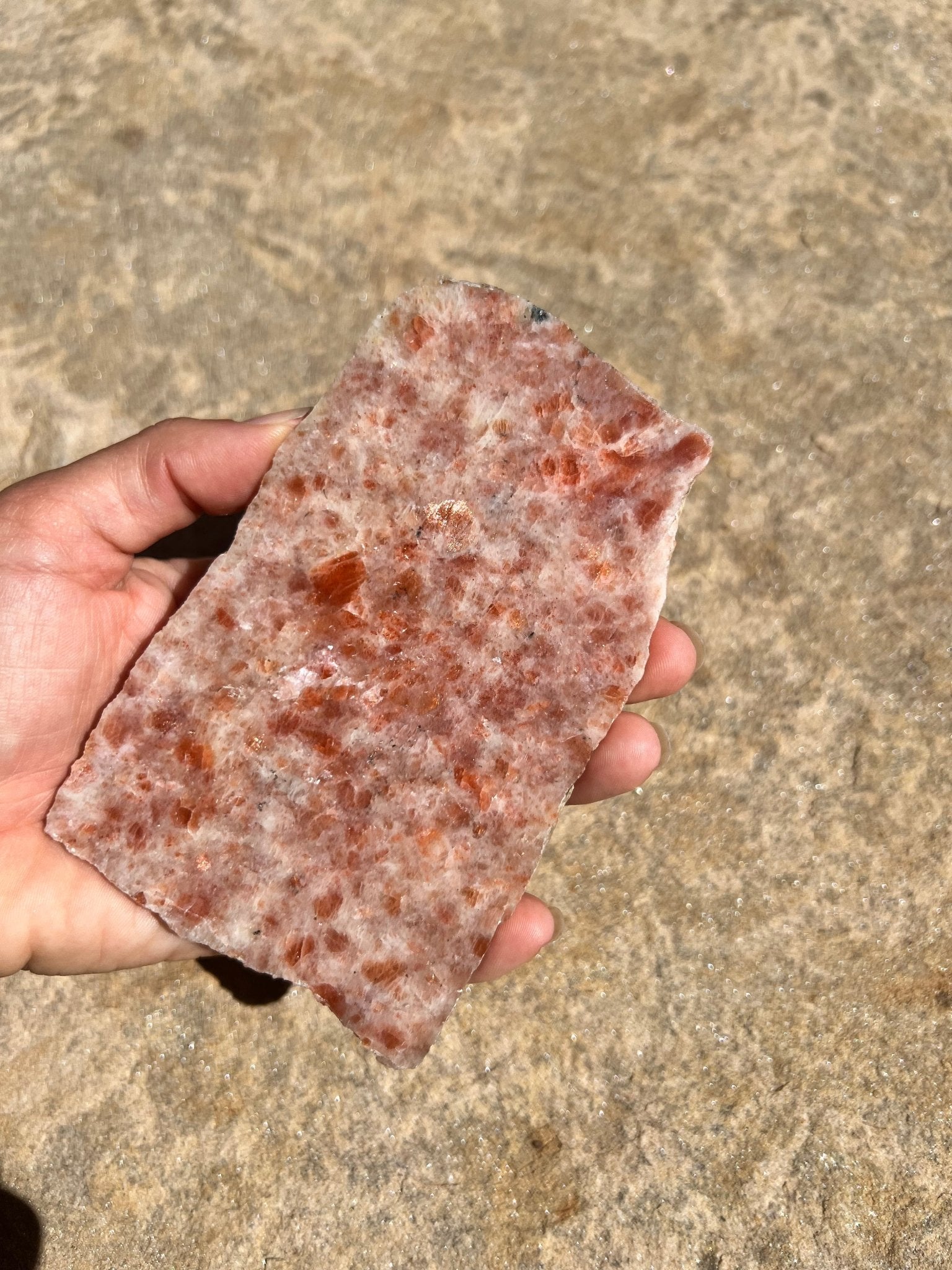 Sunstone Polished Slab 214g - Purple Door Alchemy