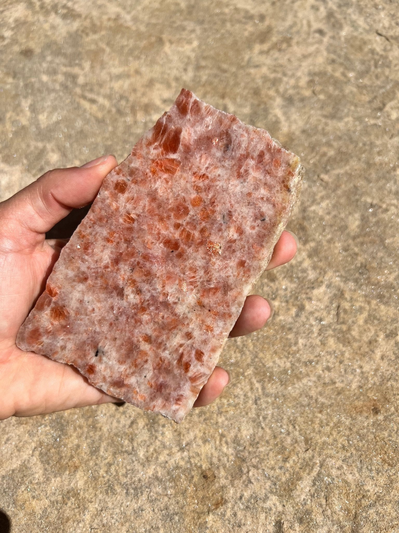 Sunstone Polished Slab 214g - Purple Door Alchemy