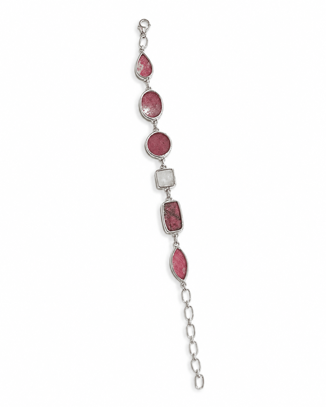 Thulite and Rainbow Moonstone Bracelet - Purple Door Alchemy