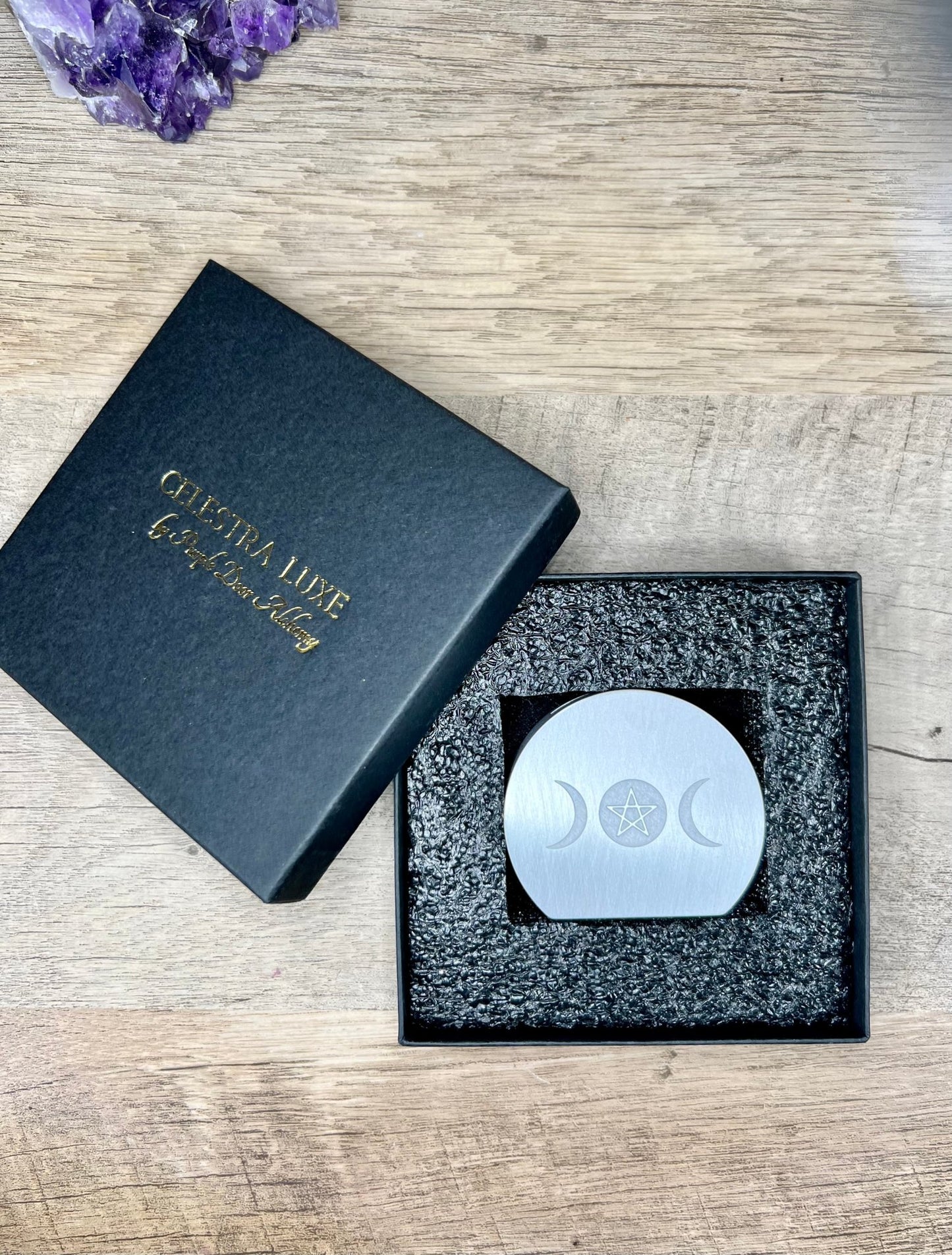 Triple Moon Card Holder - Purple Door Alchemy