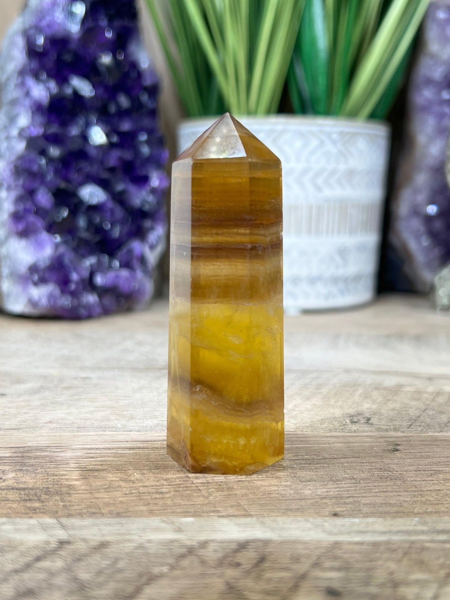 Yellow Fluorite Towers - Purple Door Alchemy