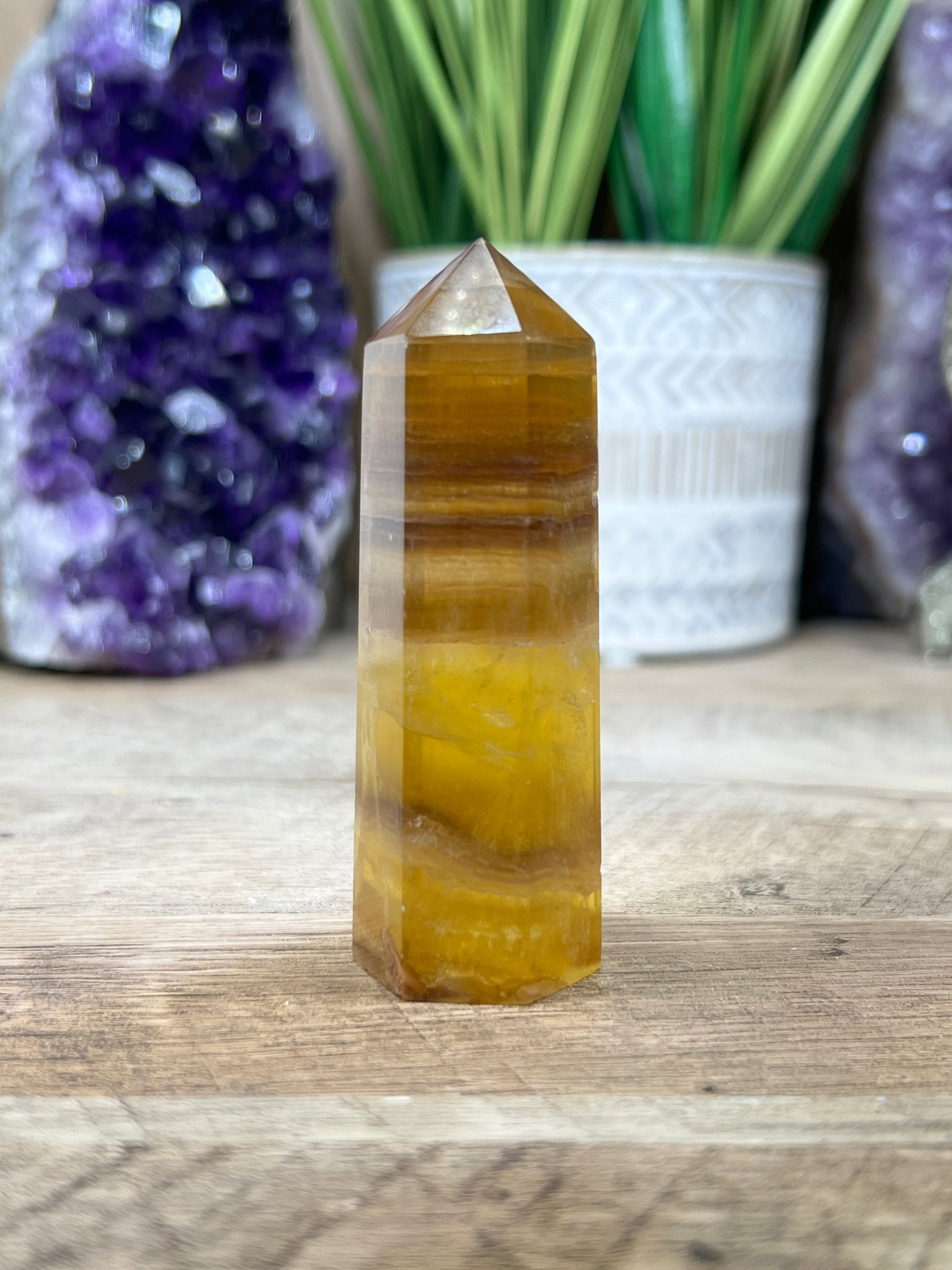 Yellow Fluorite Towers - Purple Door Alchemy