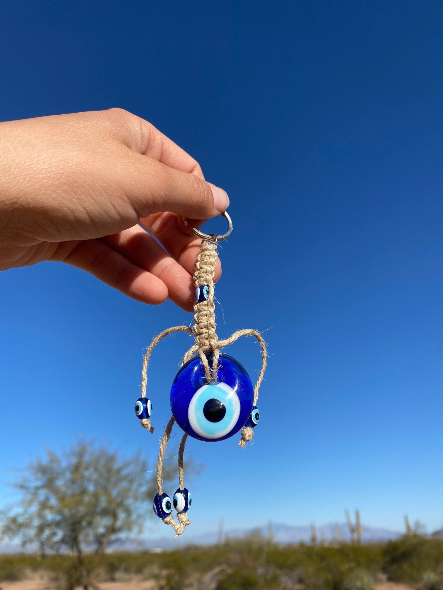 Evil Eye Amulet Keychain - Purple Door Alchemy