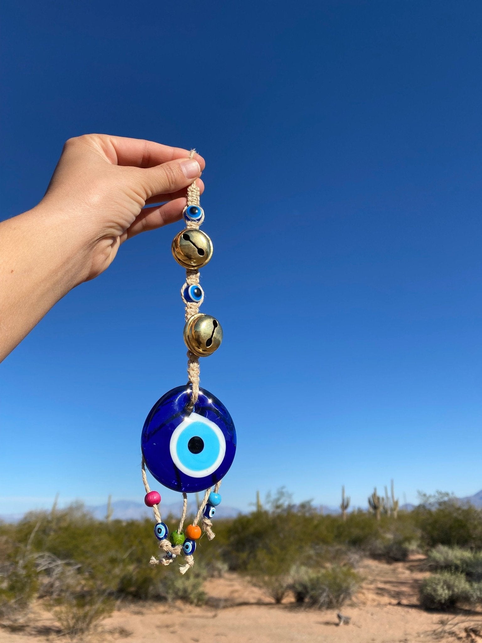 Evil Eye Amulet with Bells - Purple Door Alchemy