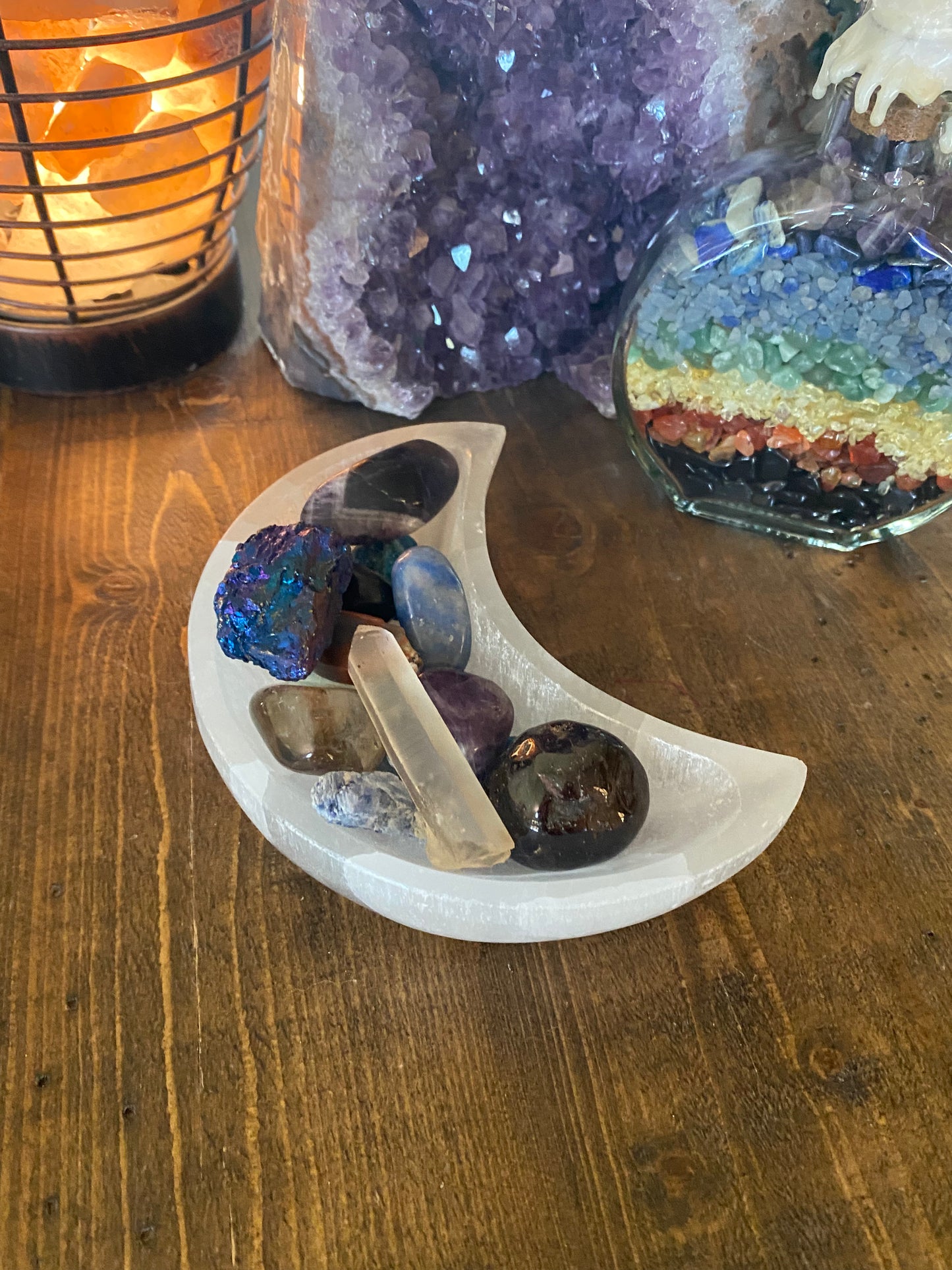 Crescent Moon Selenite Bowl - Purple Door Alchemy