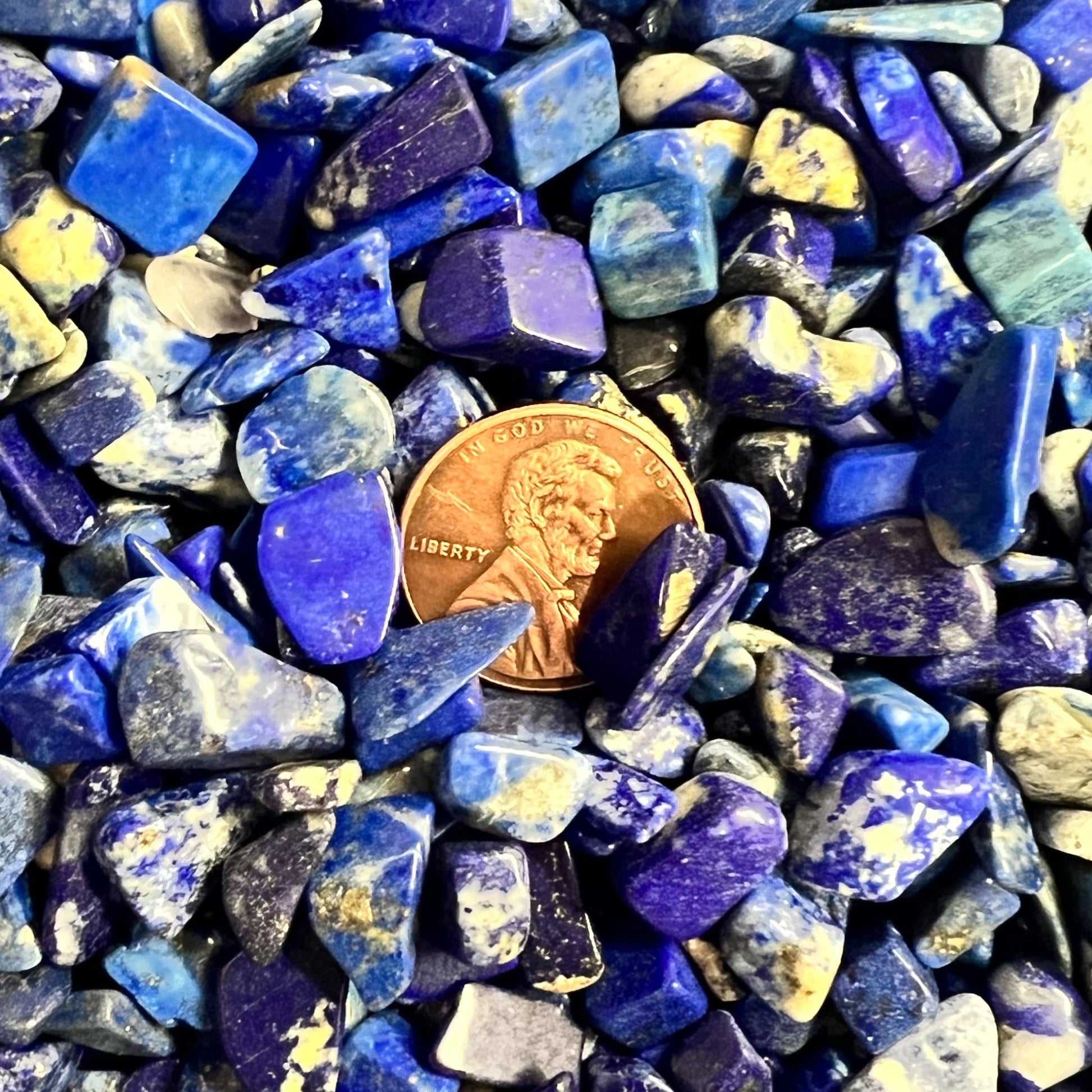 Lapis Lazuli Chips (1 ounce, 1/2 lb, 1 lb) - Purple Door Alchemy