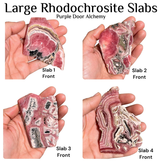 Large Rhodochrosite Slabs - Purple Door Alchemy