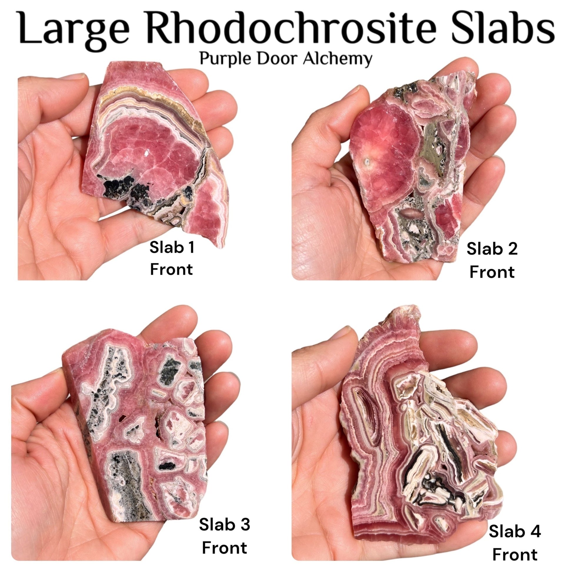Large Rhodochrosite Slabs - Purple Door Alchemy