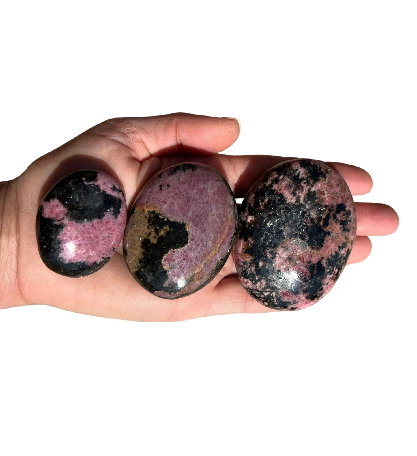 Rhodonite Palm Stone - Purple Door Alchemy